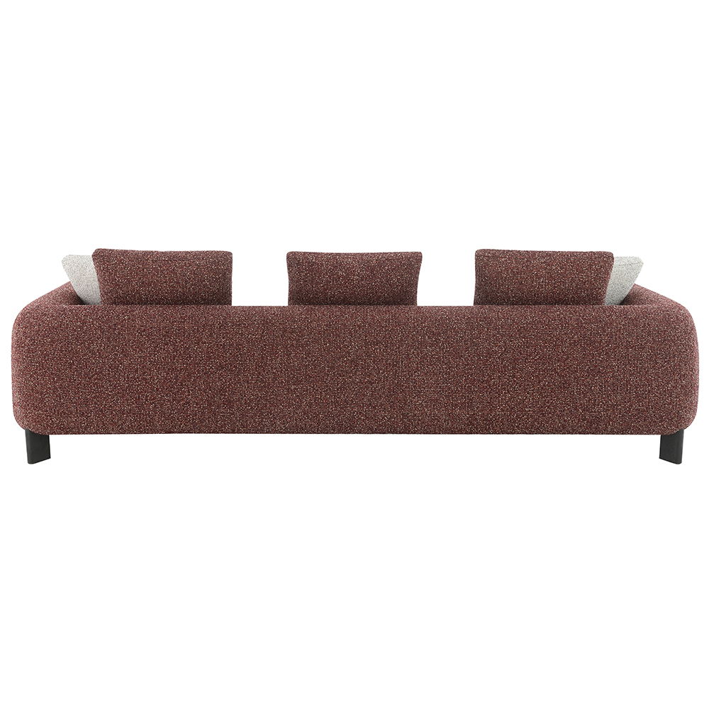 Mardi - Sofa With 6 Pillows - Maroon Tweed, dark red, view 4