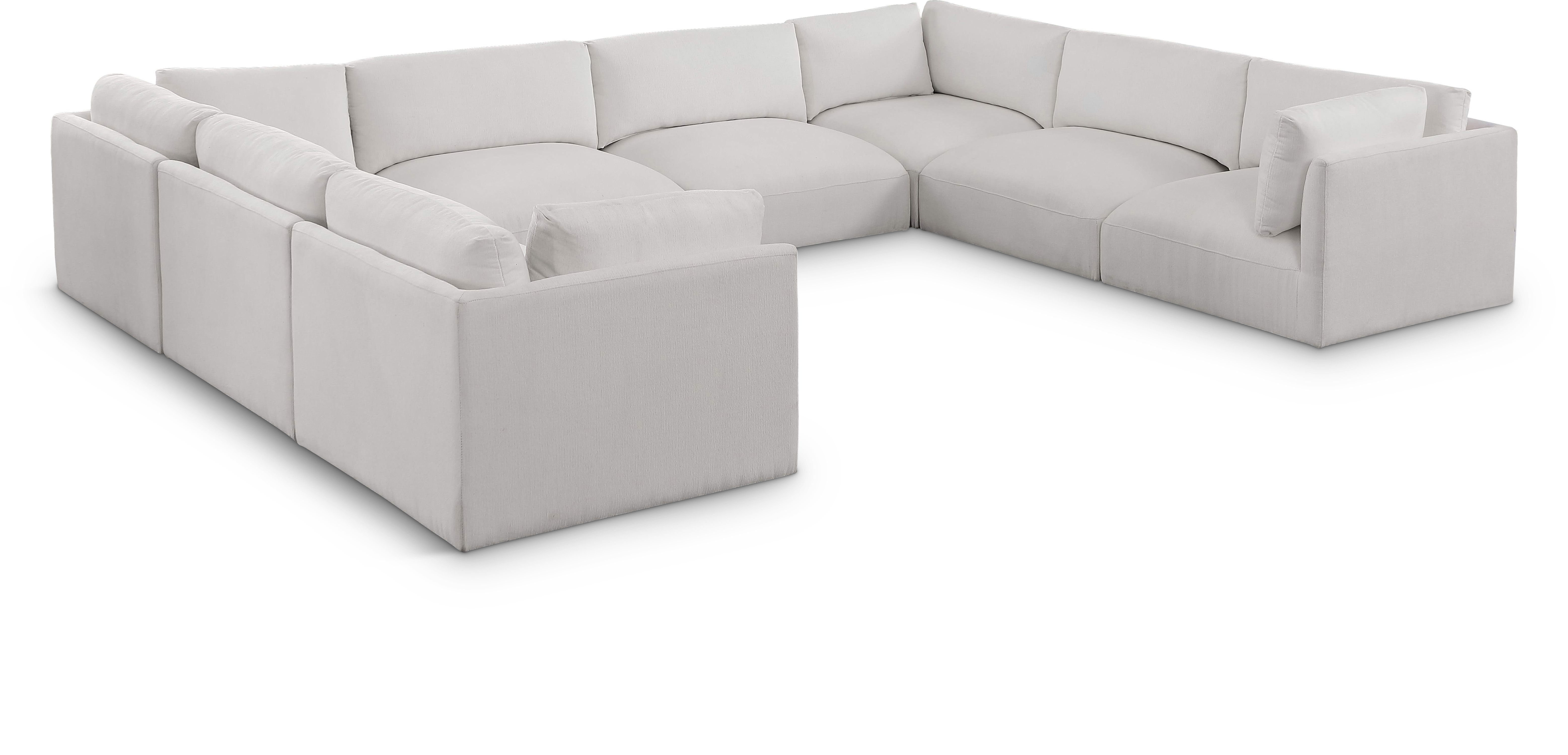 Ease - 8 Piece Modular U-Shaped Sectional - Cream
