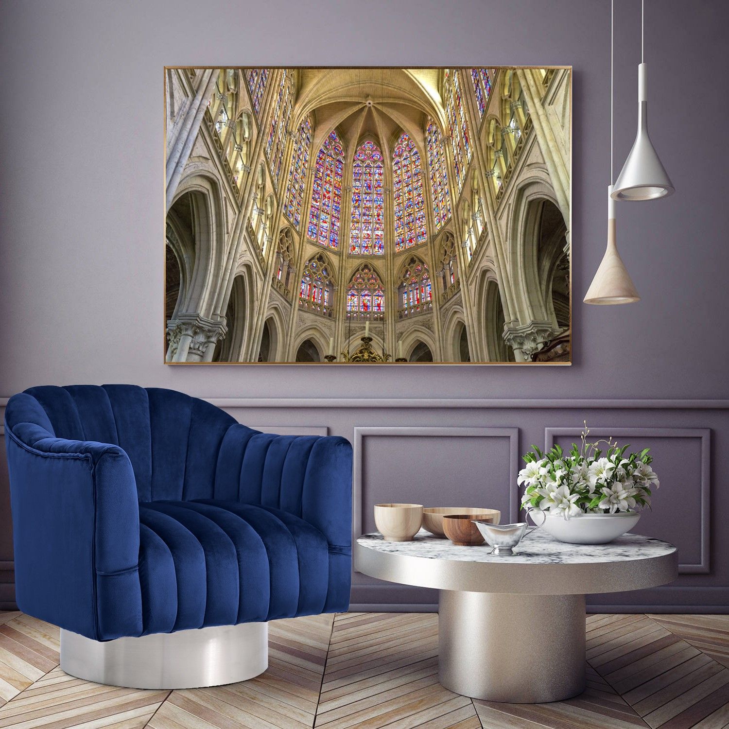 Farrah - Accent Chair - Navy