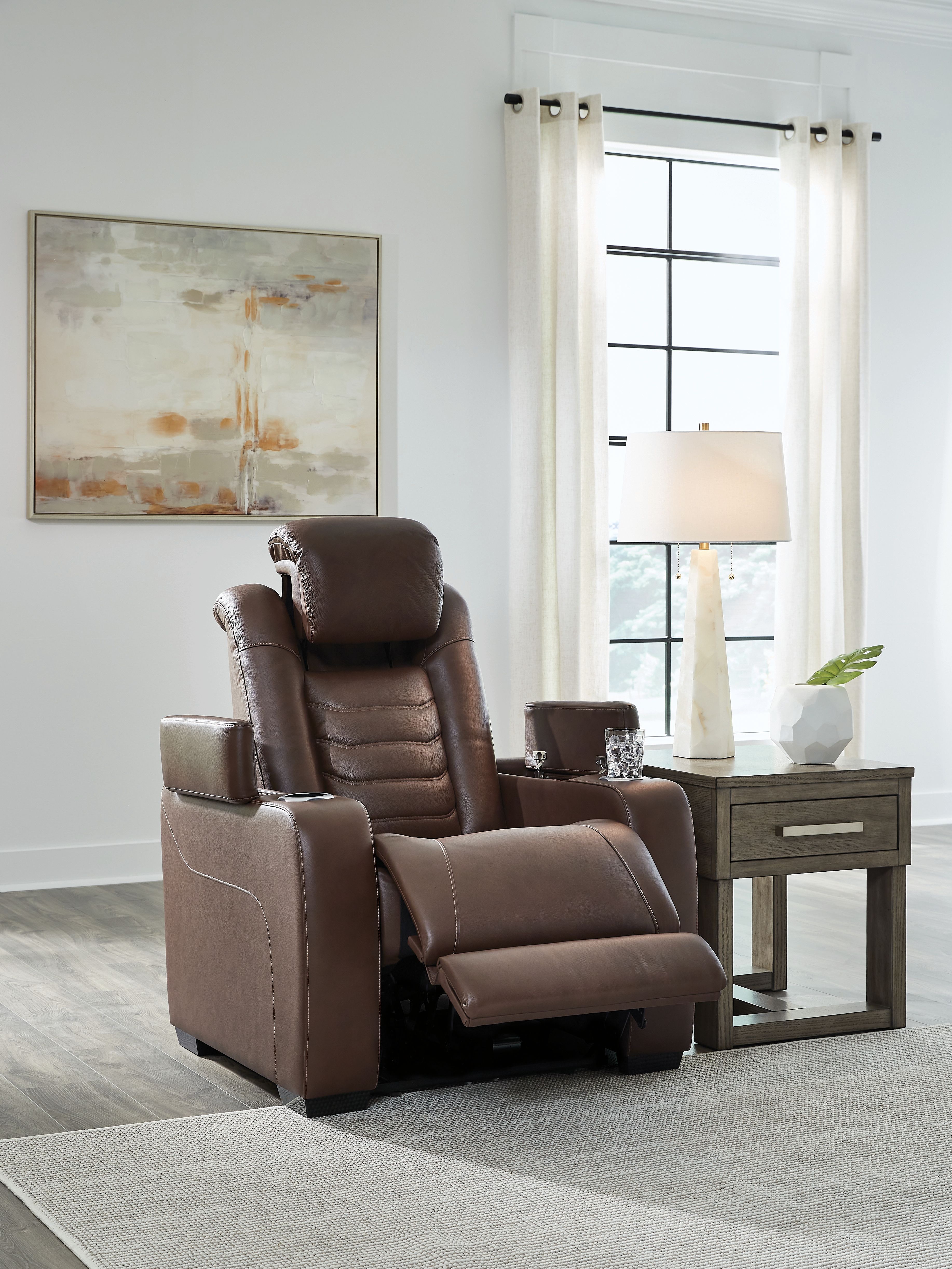 Ashley Furniture High Impact - Power Recliner / Adj Headrest - Tobacco - Image 8