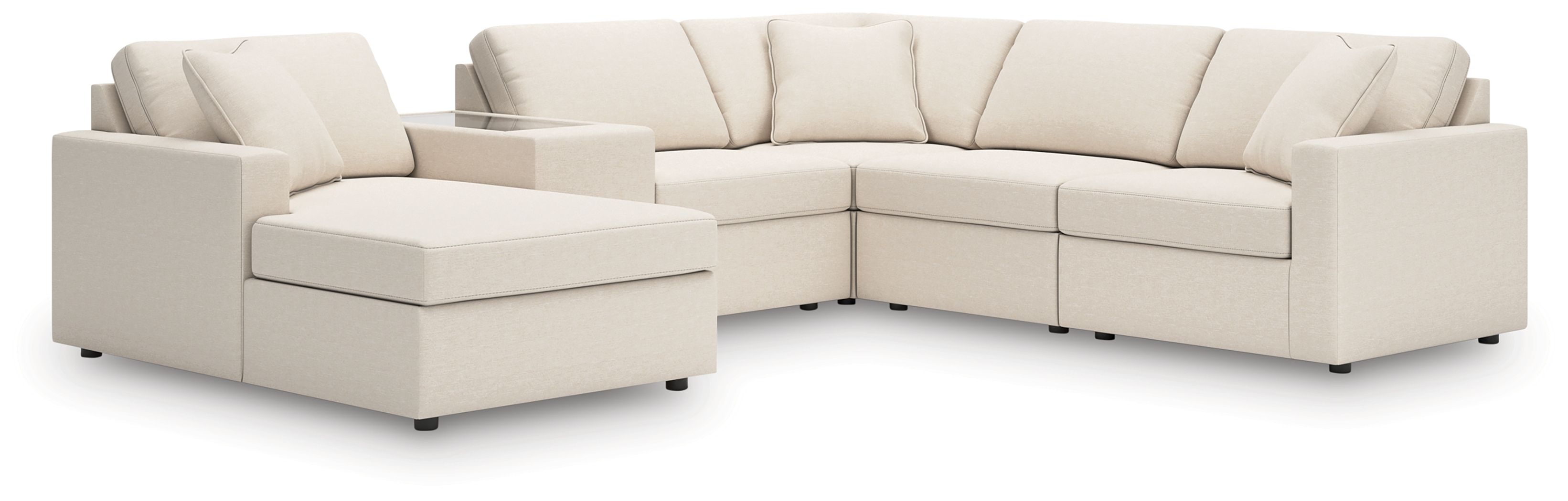 6 Pc · Sectional With Laf Corner Chaise, Raf Corner Chair And Storage Console