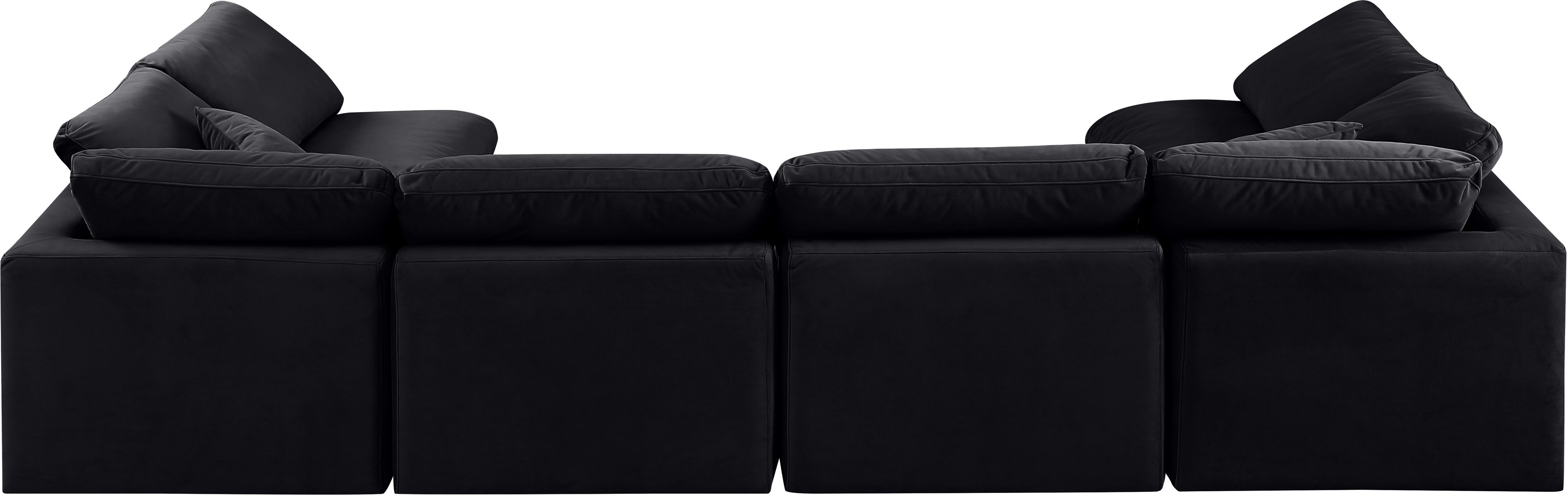 Indulge - Velvet 6 Piece Modular U-Shaped Sectional - Charcoal