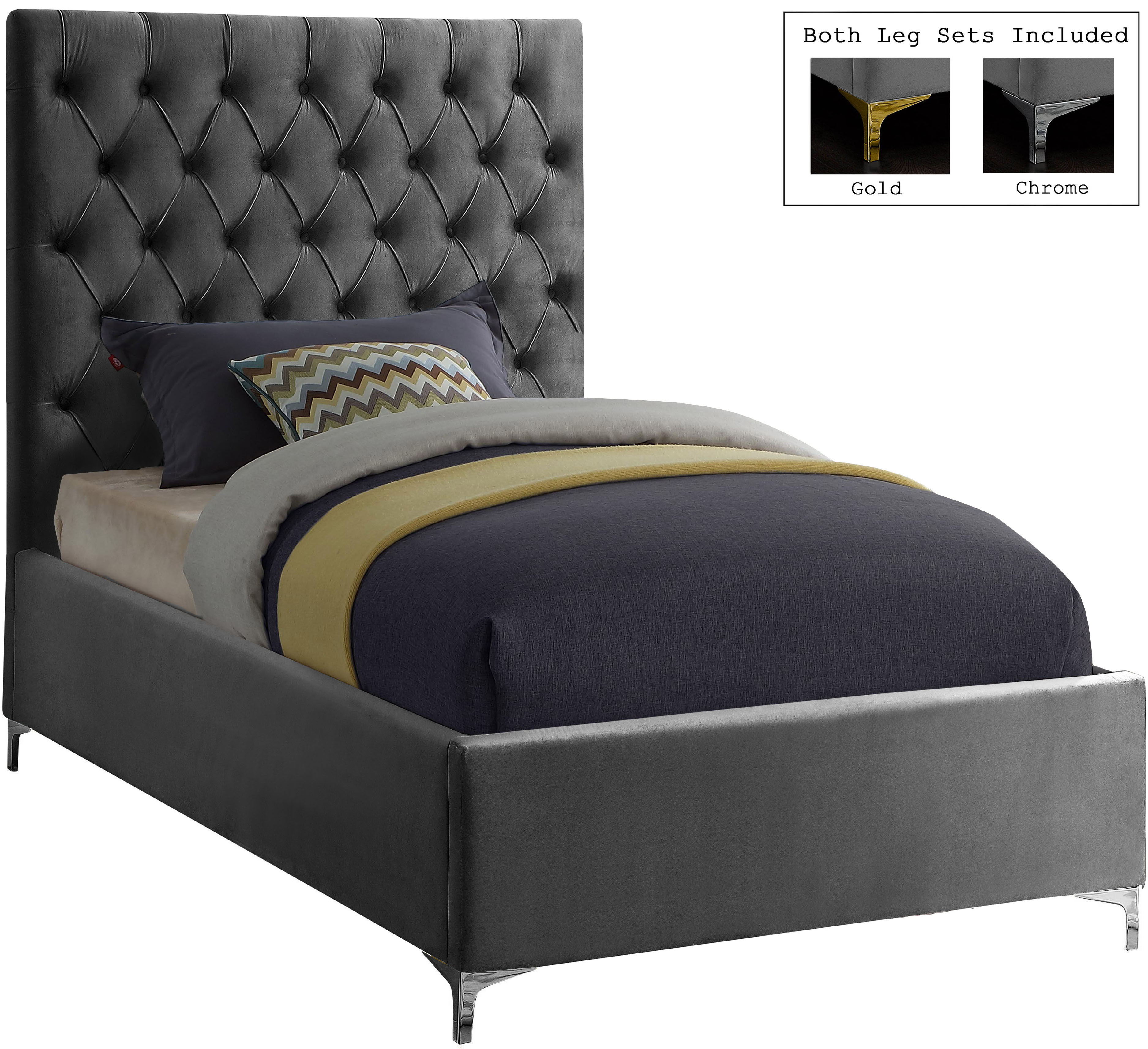 Cruz - Twin Bed - Gray