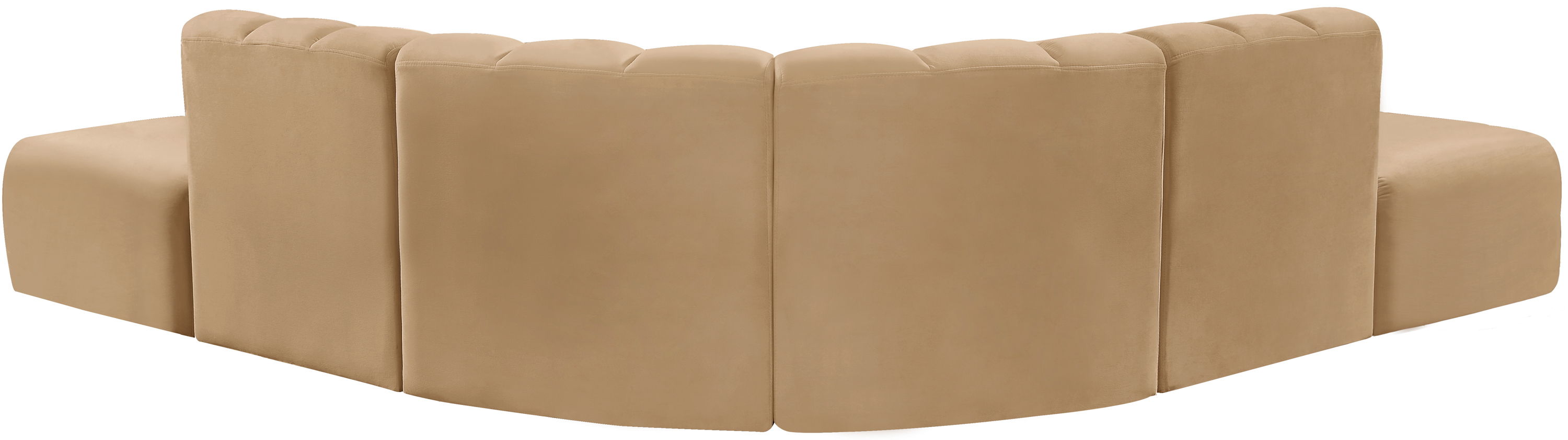 Arc - Velvet 6 Piece Corner Modular Sofa - Camel