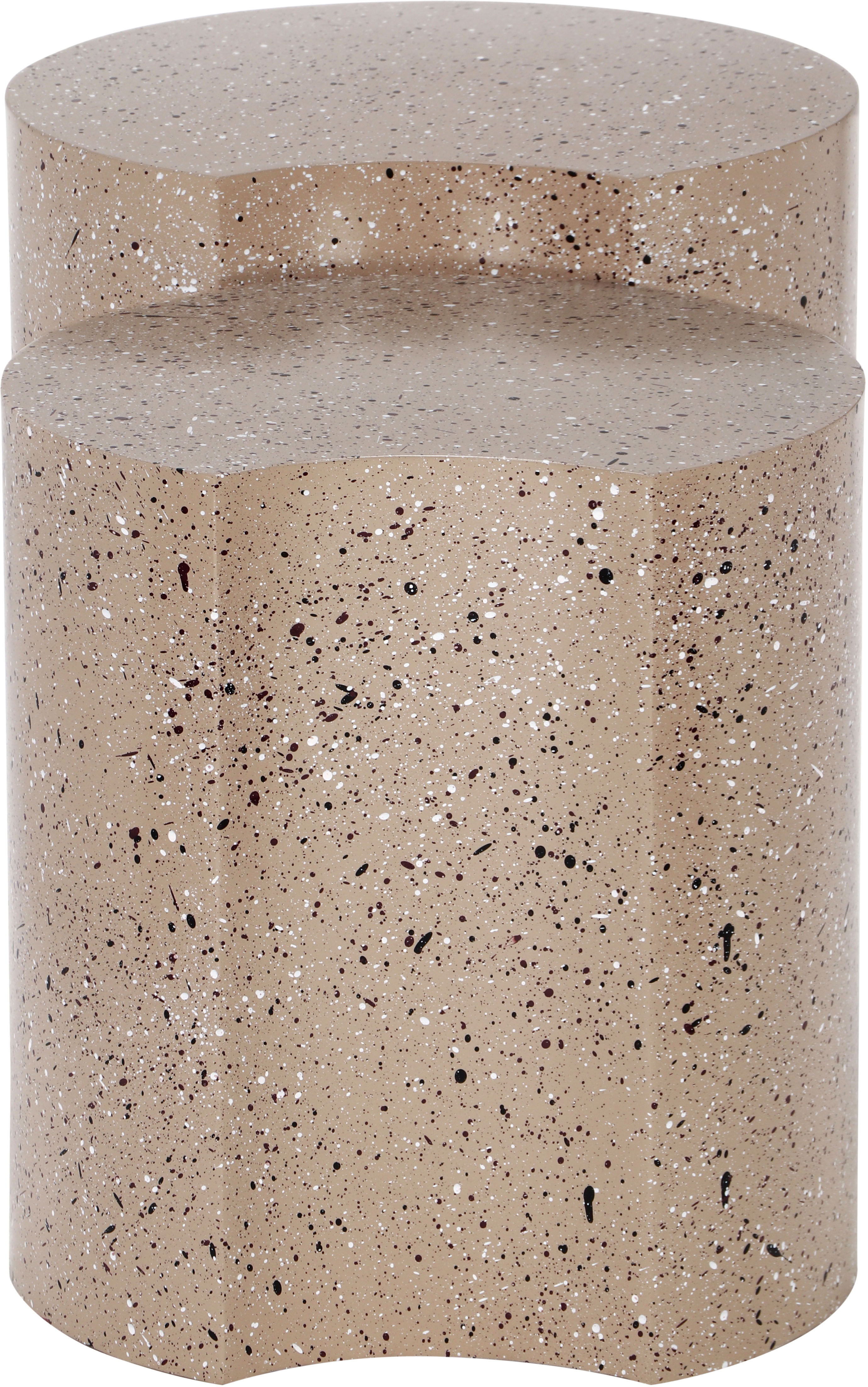 Dimple - 2 Piece Modular End Table - Taupe Terazzo Finish