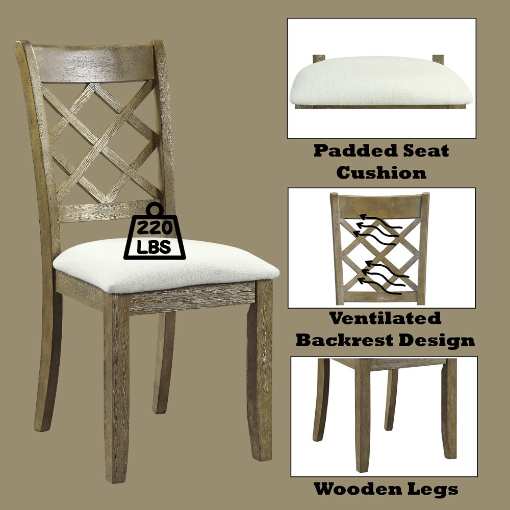 Karsen - Side Chair (Set of 2) - Beige Linen & Rustic Oak, dark brown, view 8