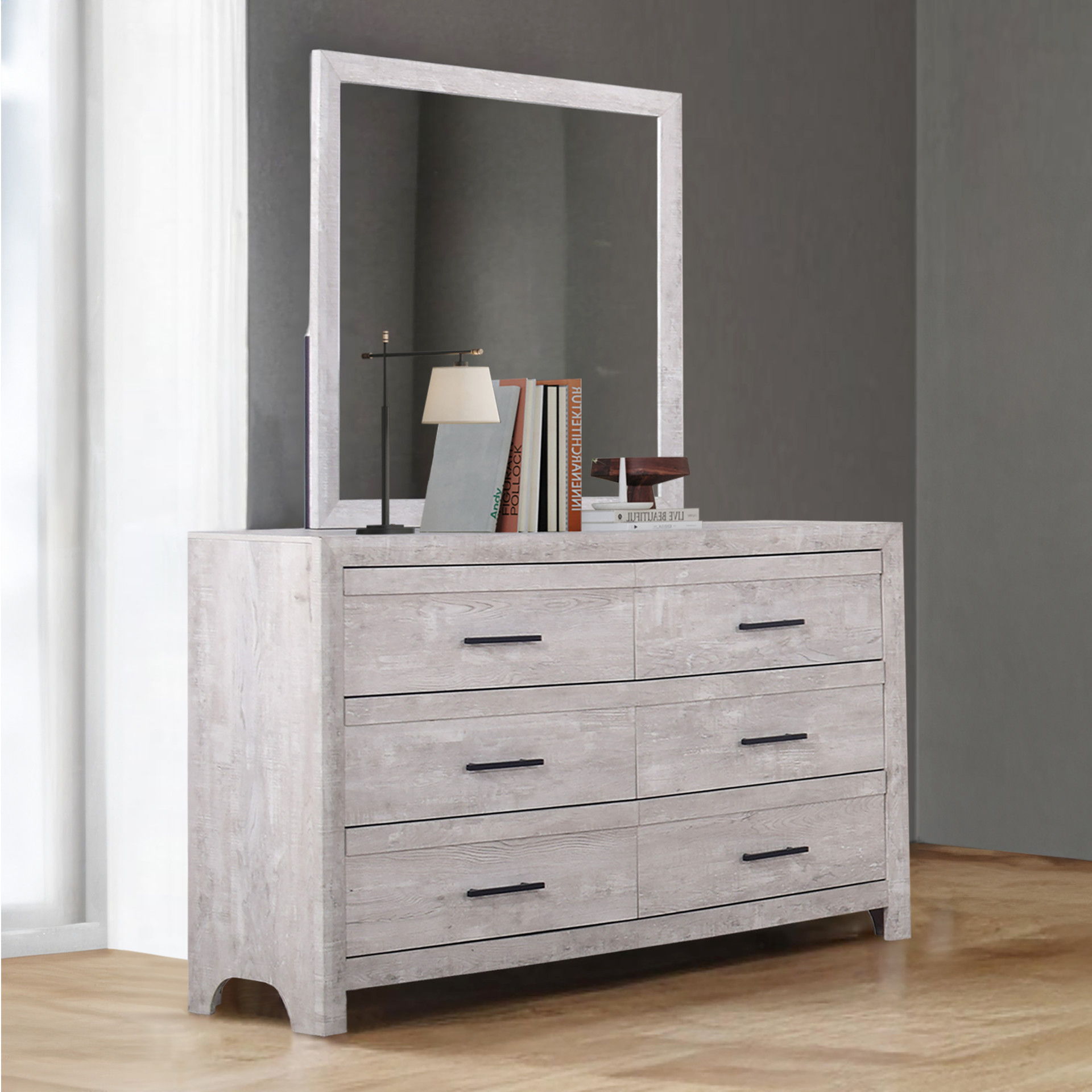 Biscayne - Mirror - Driftwood, light gray, view 7