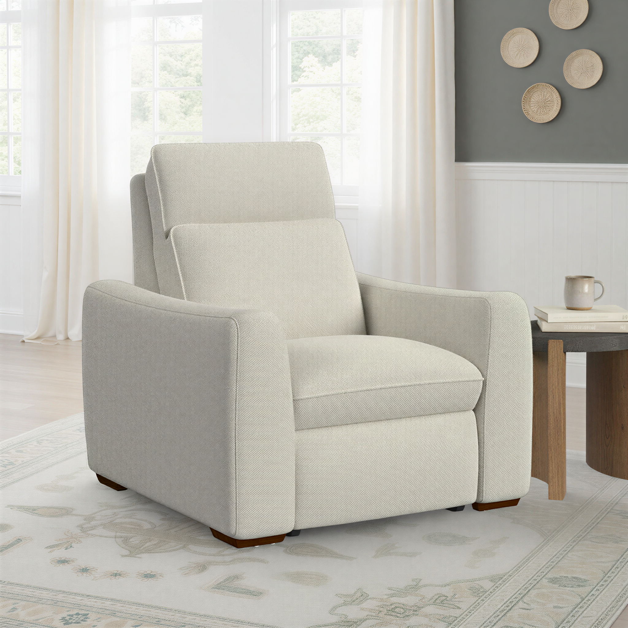 Ava - Power Recliner With Power Headrest & Lumbar - Light Gray, light gray