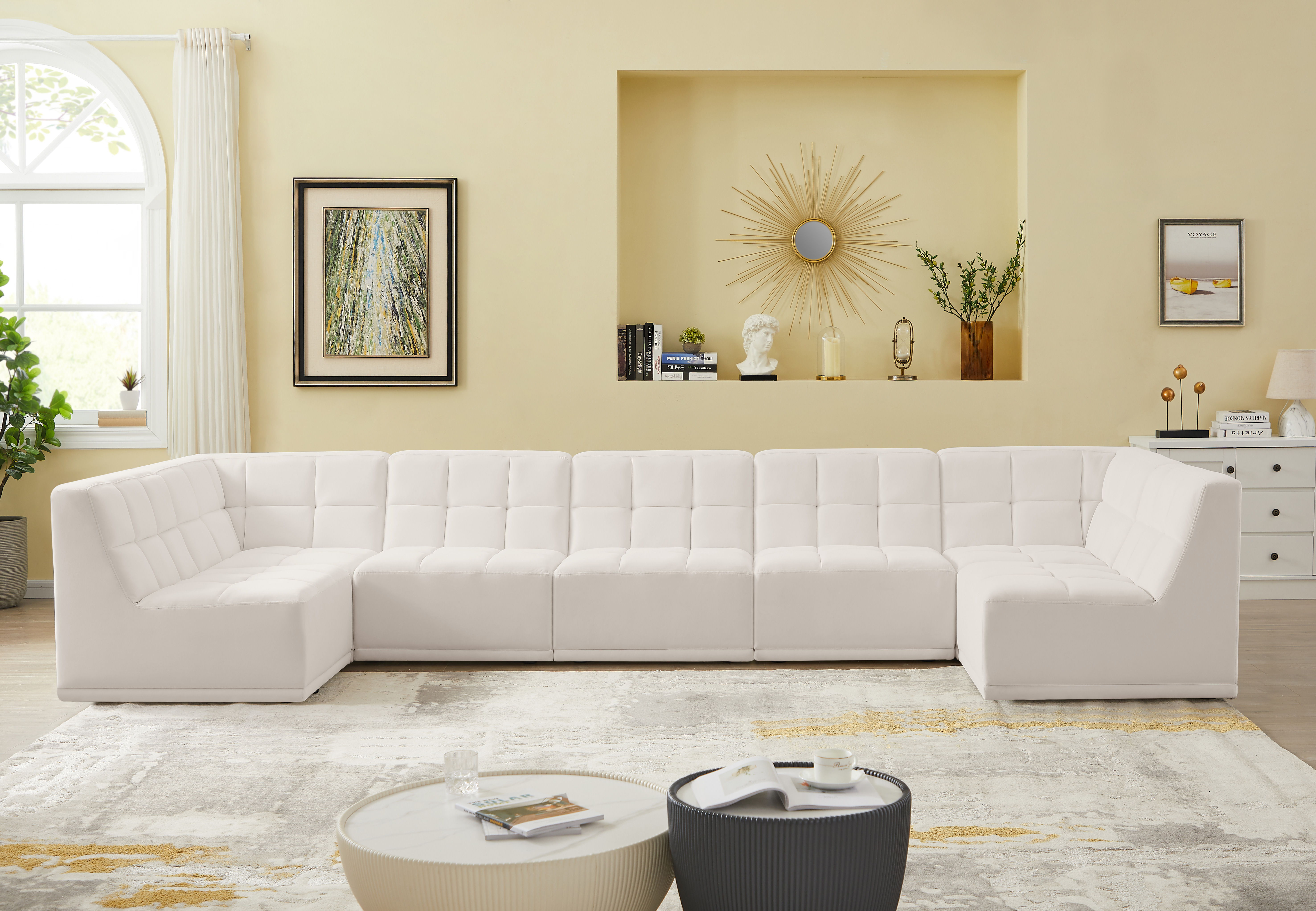 Relax - 7 Piece Modular Sectional - Cream
