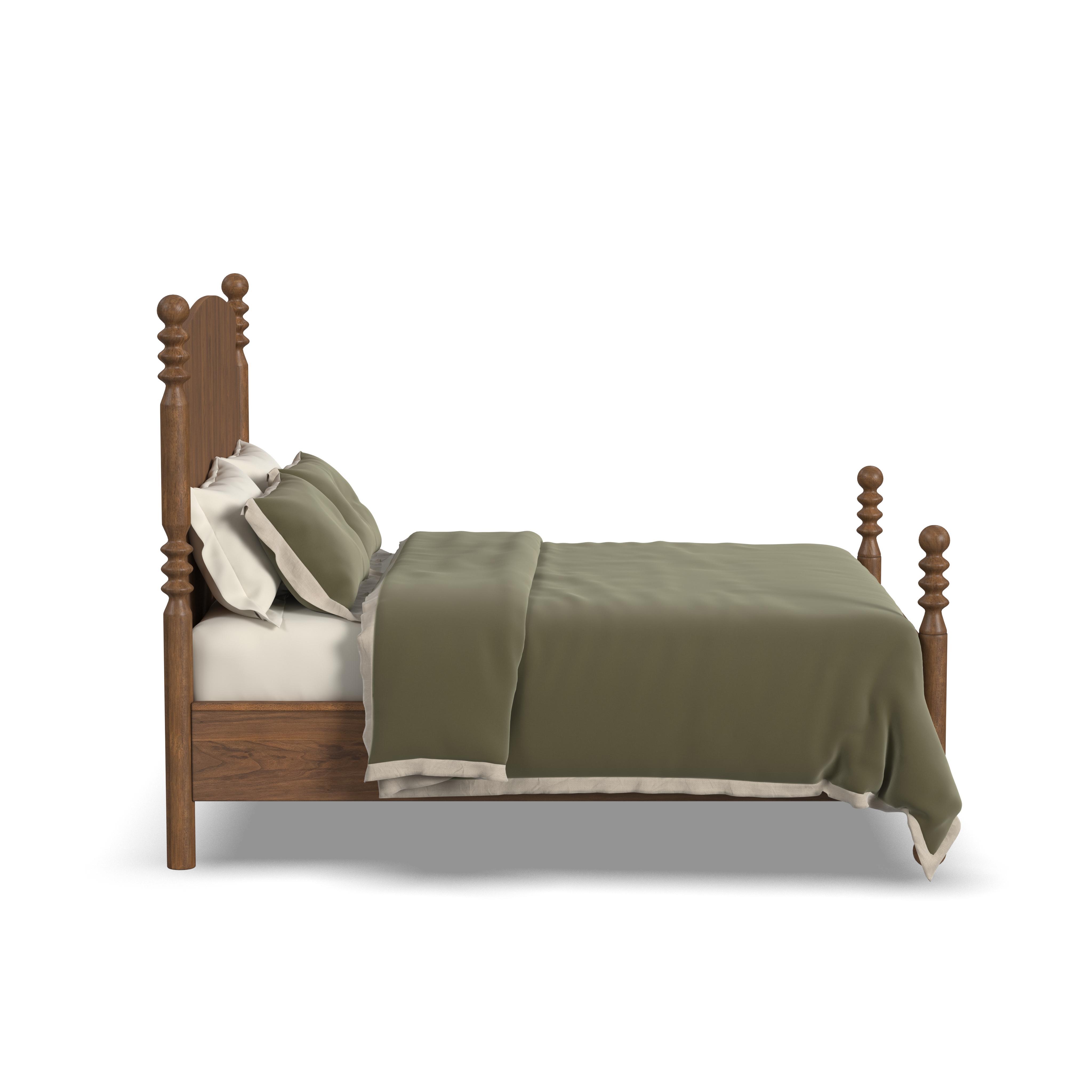 Azalea - Queen Panel Bed - Walnut, dark brown, view 4