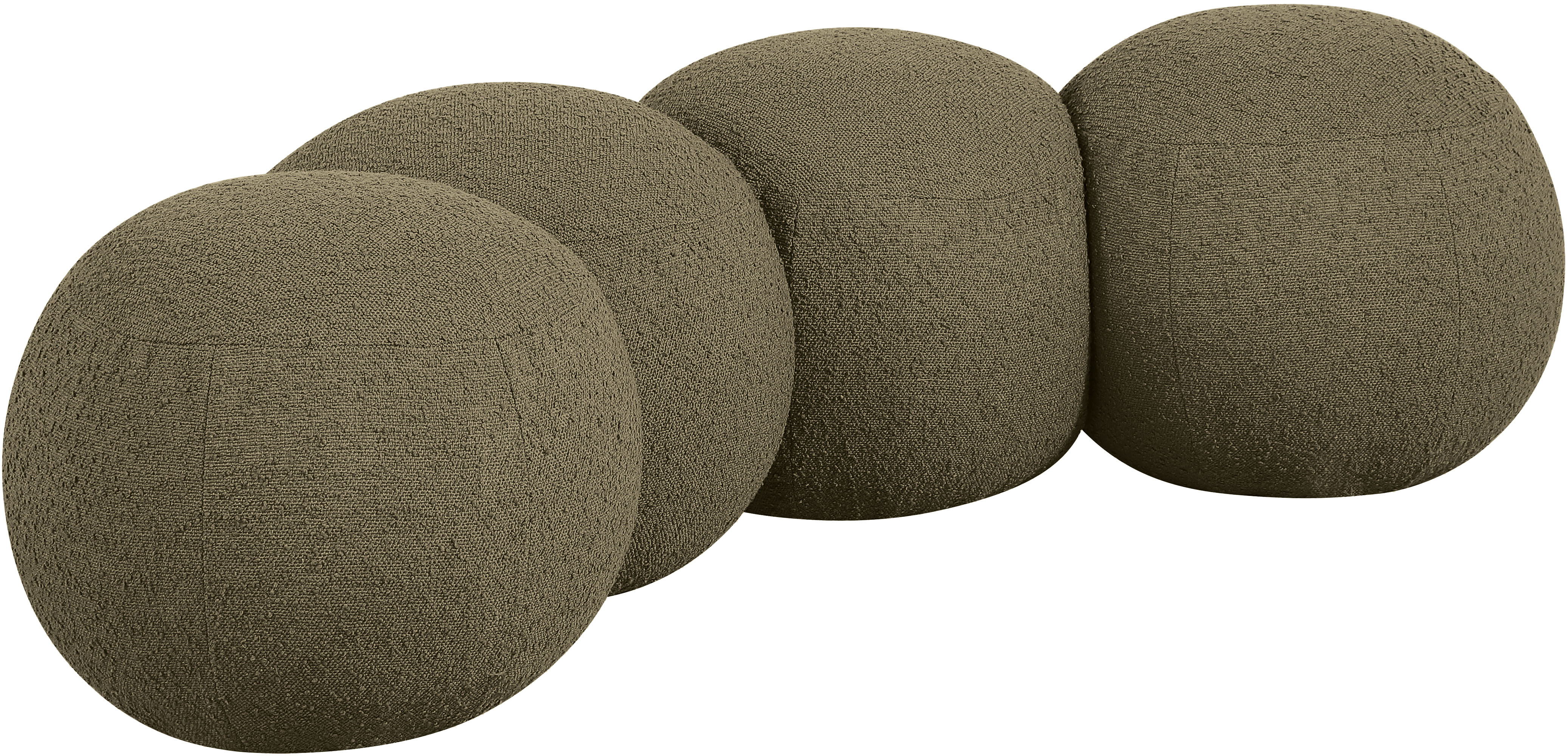 Apollo - 65" Boucle Fabric Bench - Olive