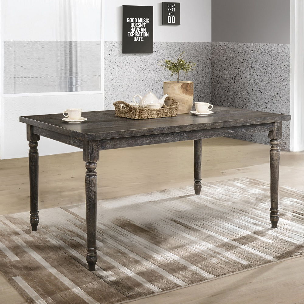 Claudia II - Dining Table - Weathered Gray, dark gray