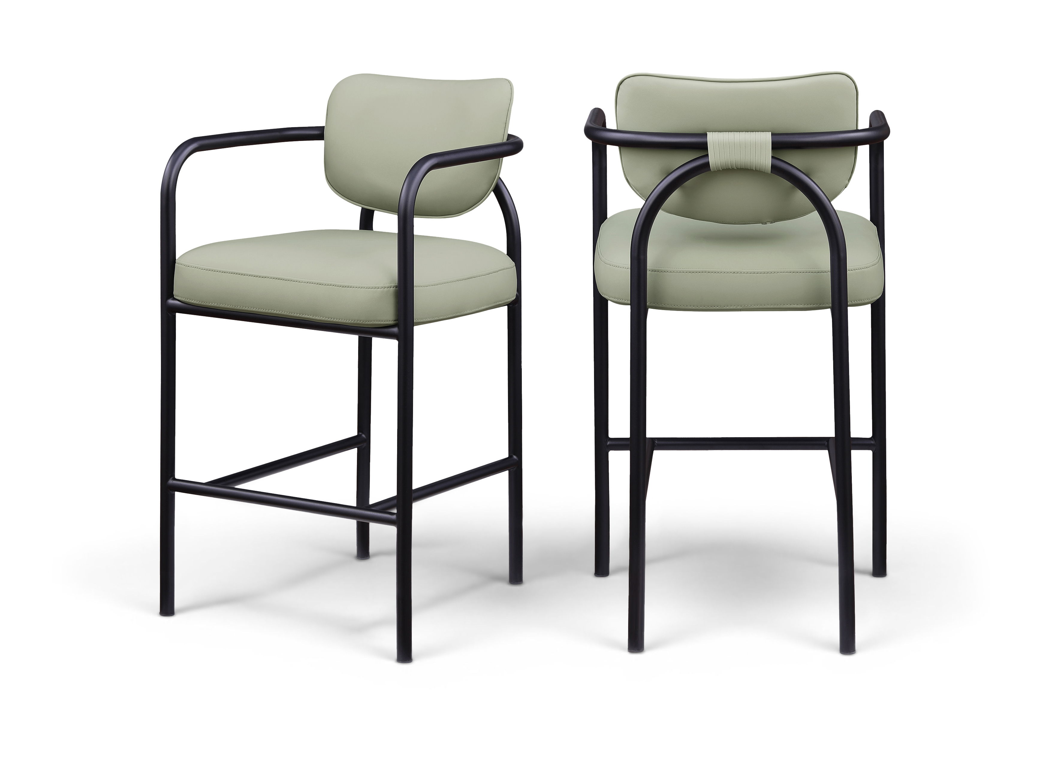 Serava - Vegan Leather Upholstered Bar Stool - Mint