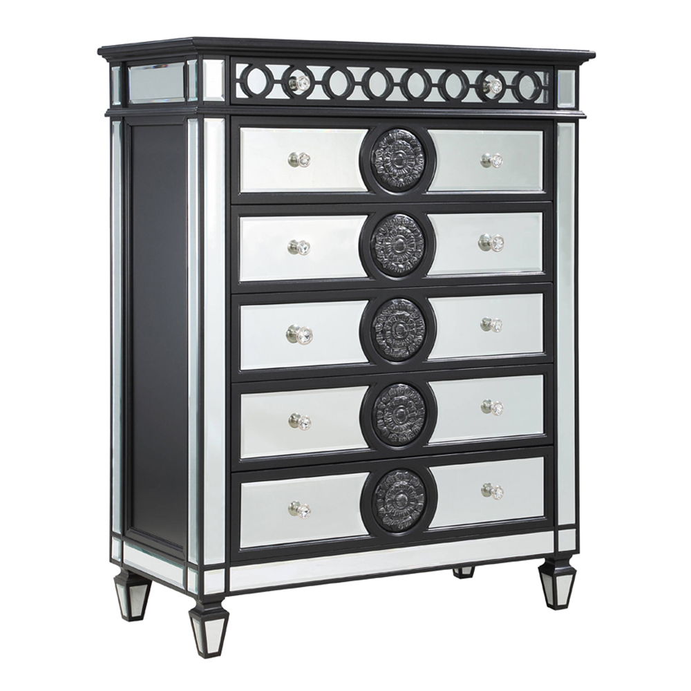 Varian II - Chest - Mirrored, Black & Sliver, black, view 2