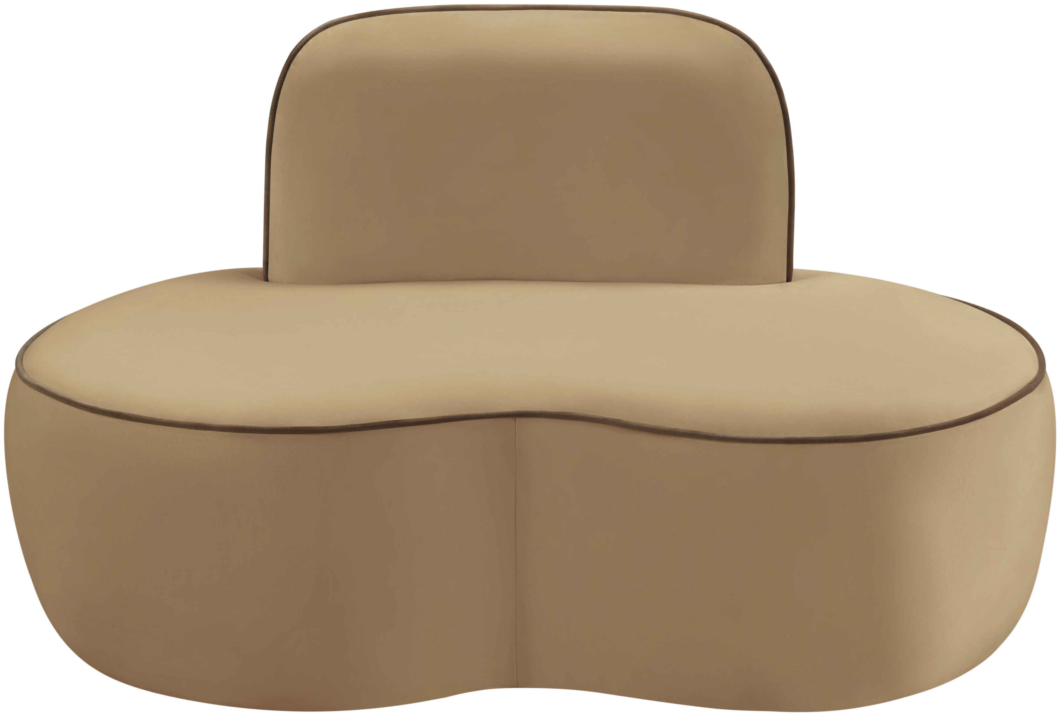 Swerve - Velvet Upholstered Chair - Beige