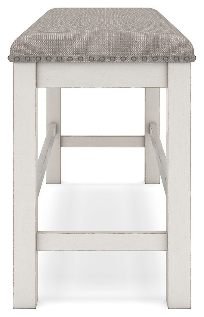 Ashley Furniture Robbinsdale - Dbl Counter Height Upholstered Dining Bench - Antique White - Image 4