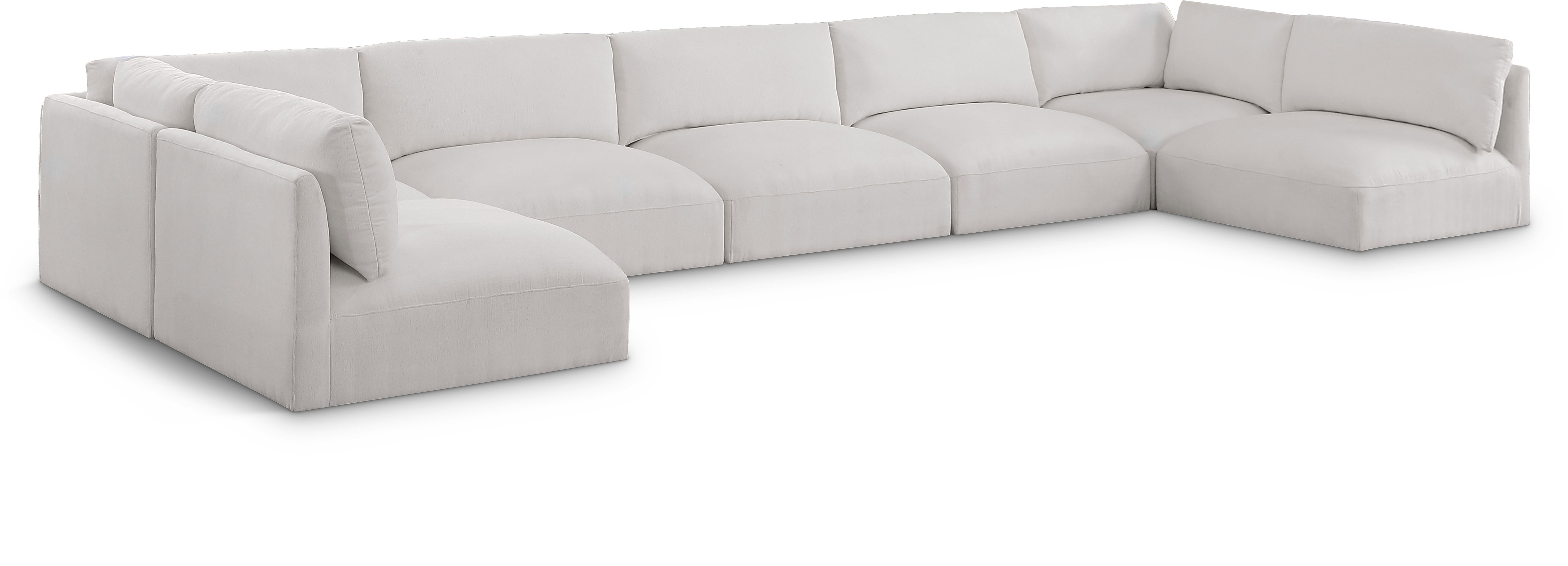 Ease - 7 Piece Modular U-Shaped Sectional - Cream