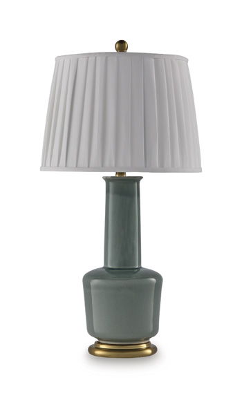 Webbington – Ceramic Table Lamp – Teal / Gold Finish