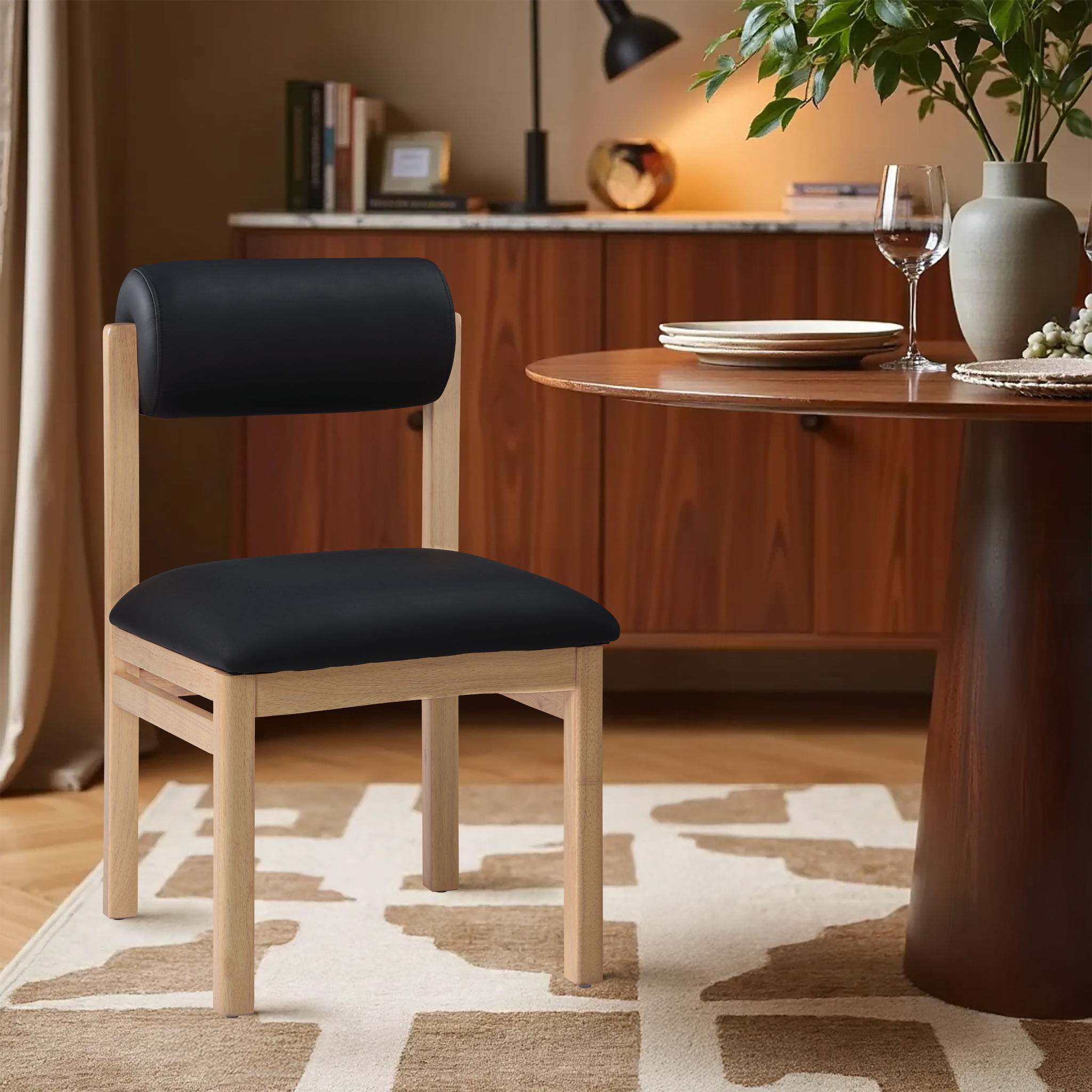 Roundhill - Upholstered Dining Chair (Set of 2) - Black