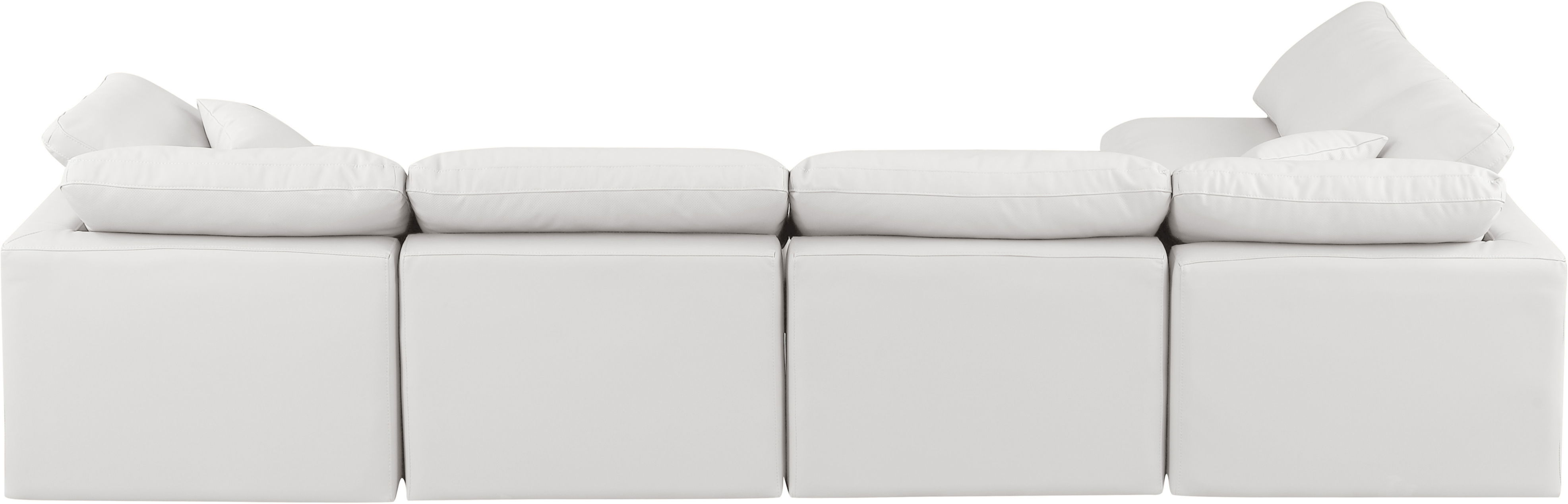 Indulge - Faux Leather 5 Piece Modular Sectional - Cream