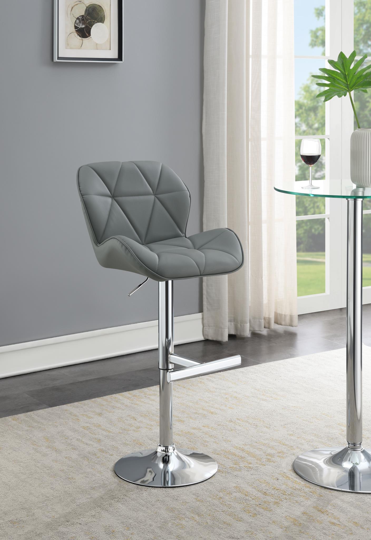 ST130 - Faux Leather Bar Stool (Set of 2) - Gray