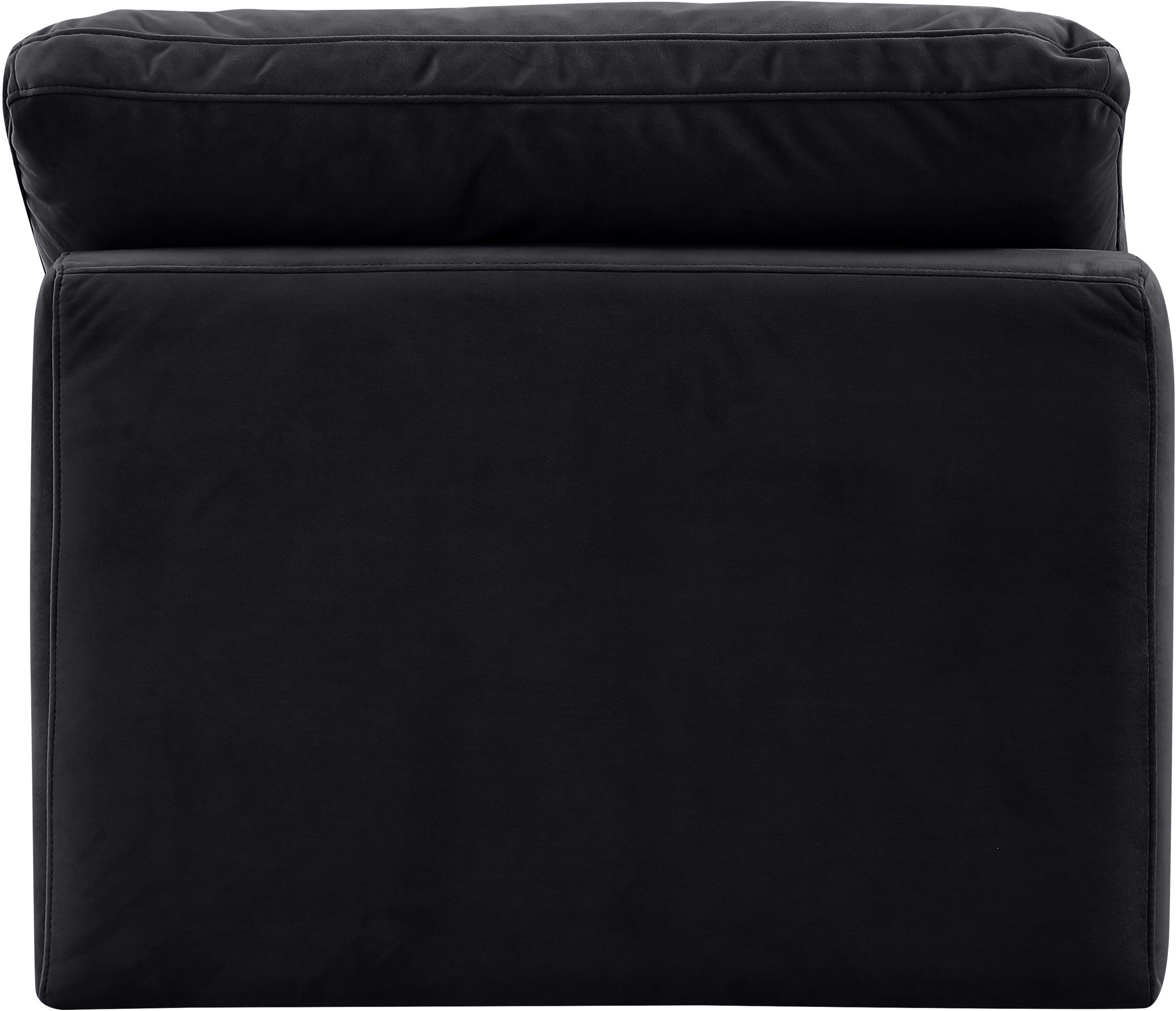 Indulge - Velvet Armless Chair - Black