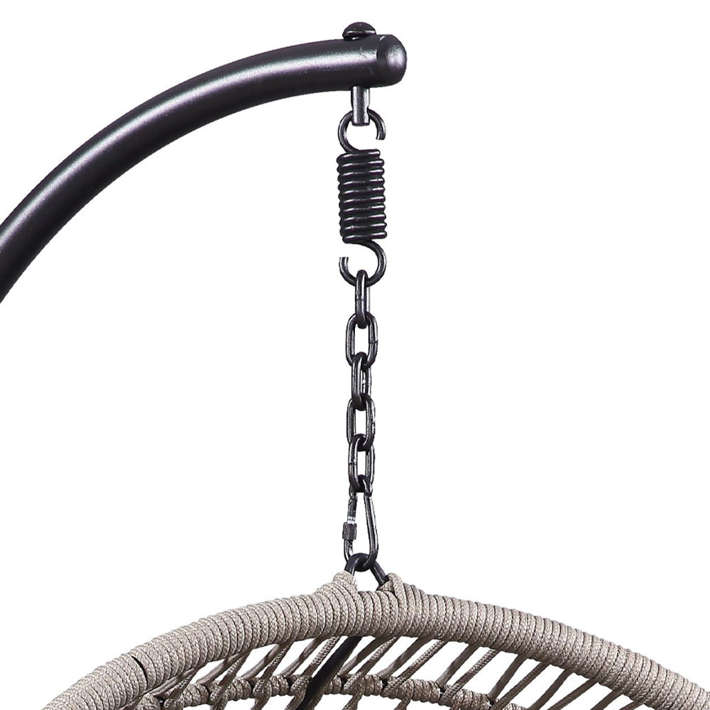 Vasant - Hanging Chair - Beige Fabric & Rope, dark gray, view 4