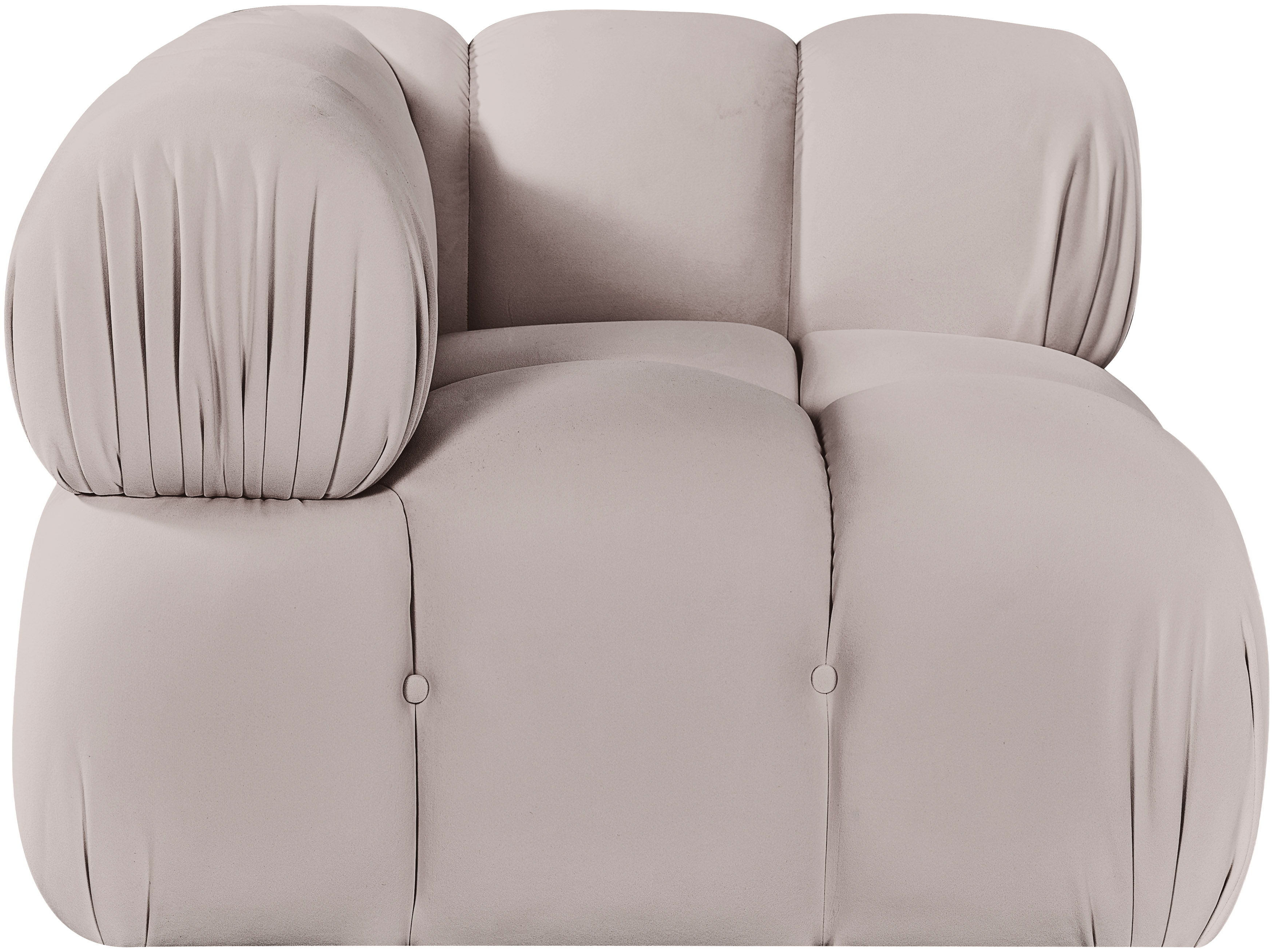 Orin - Velvet Performance Fabric Upholstered Modular Corner Chair - Beige
