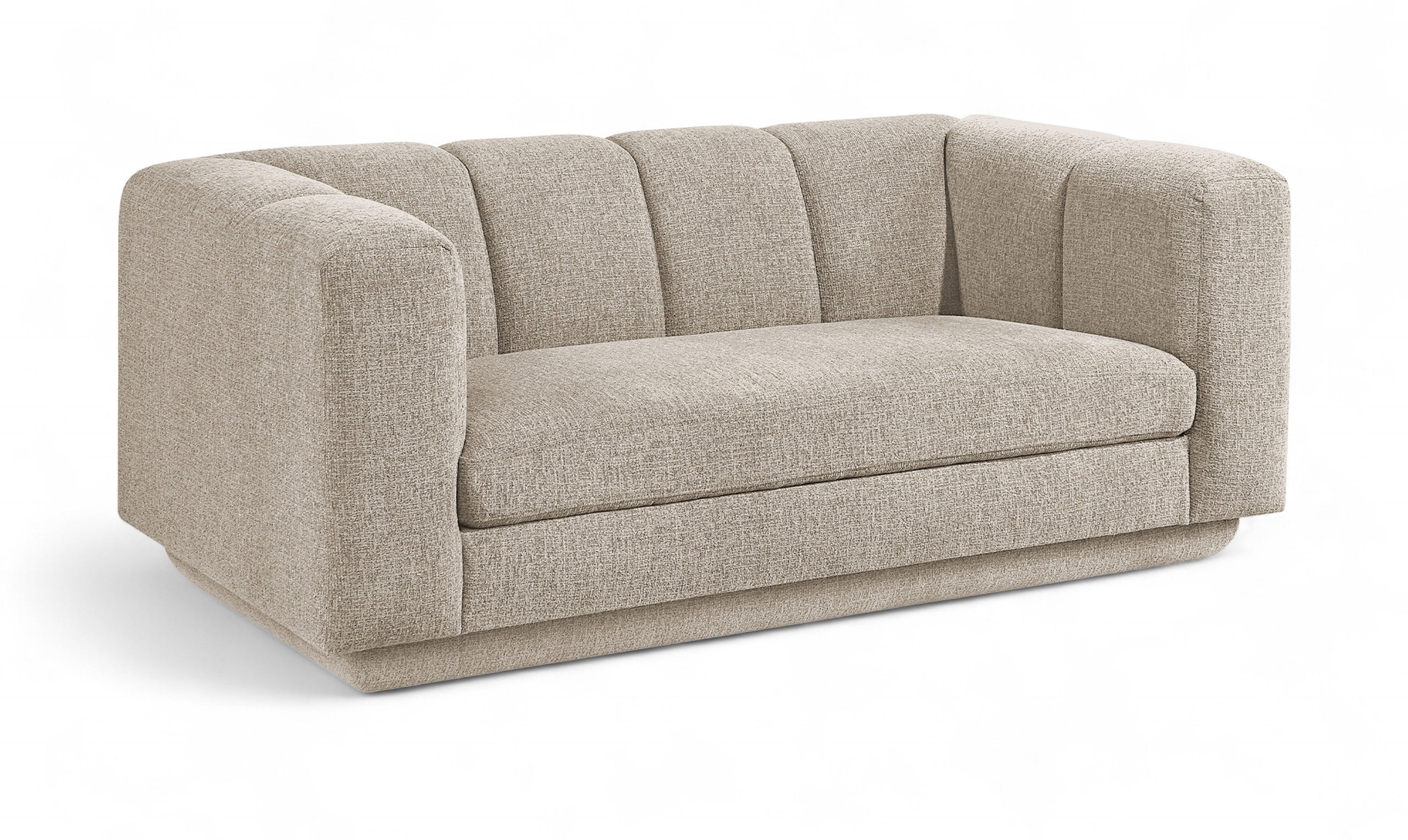 Modari - Fabric Upholstered Loveseat - Beige
