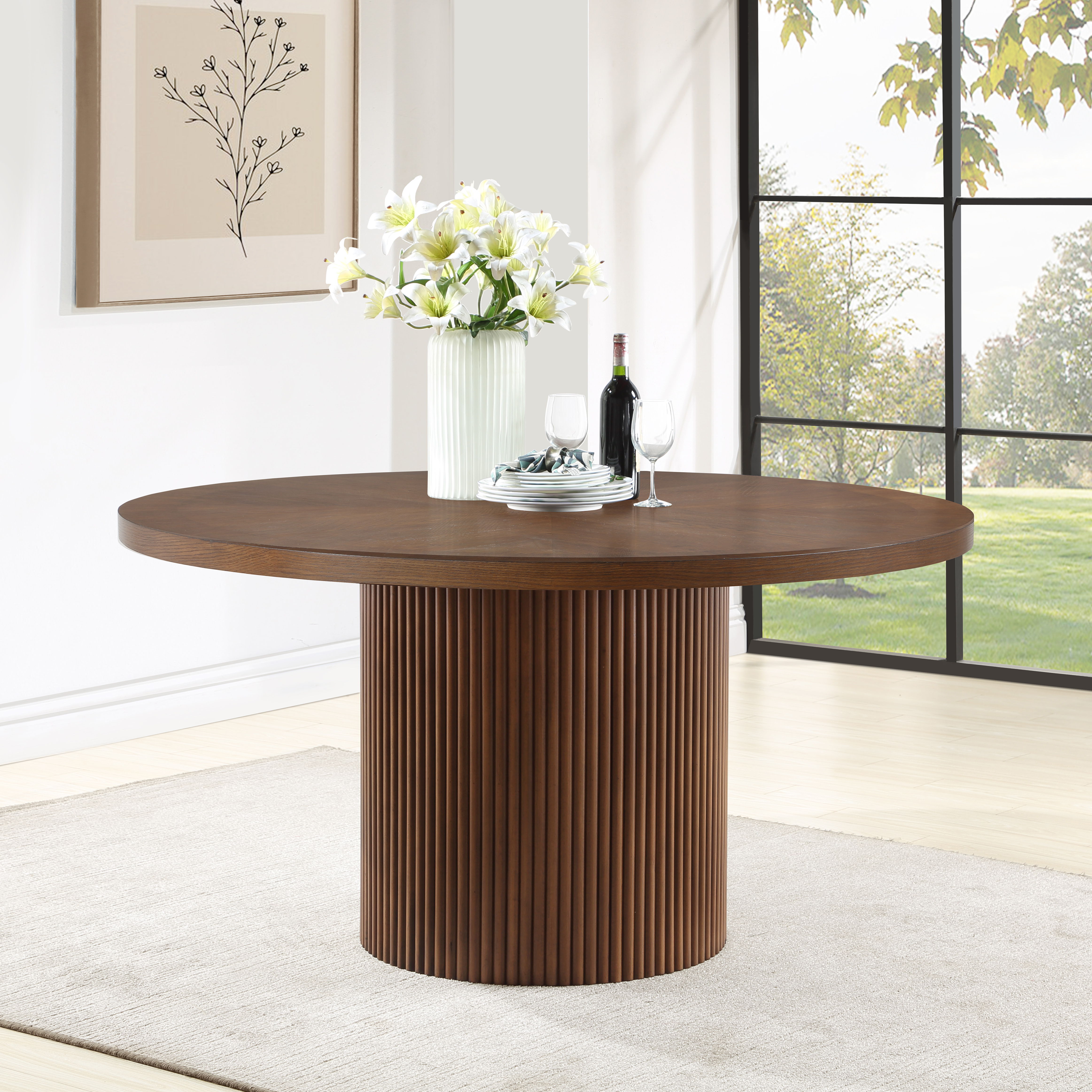Belinda - Oak Veneer Dining Table - Brown