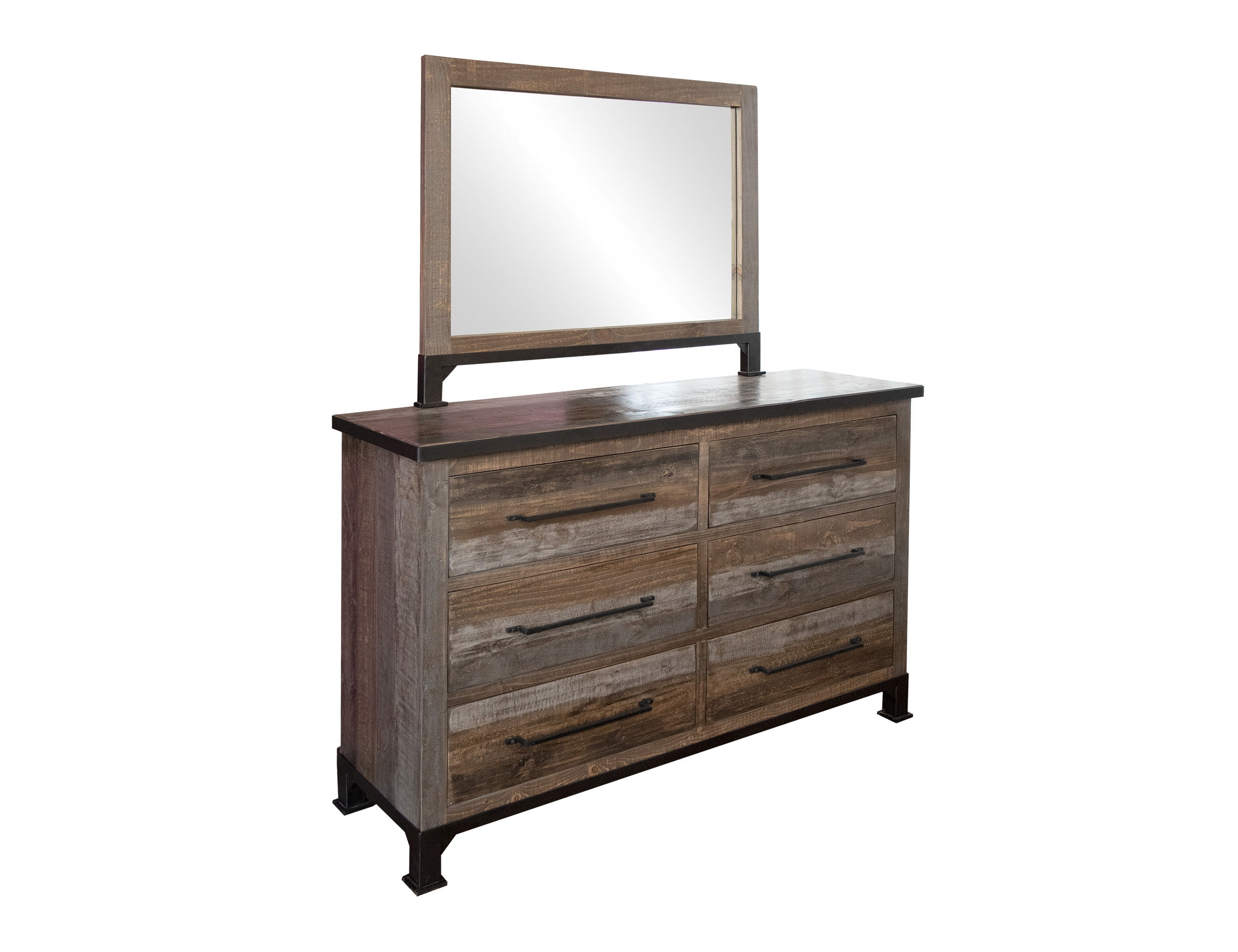 International Furniture Direct Antique Gray - Dresser - Gray / Brown