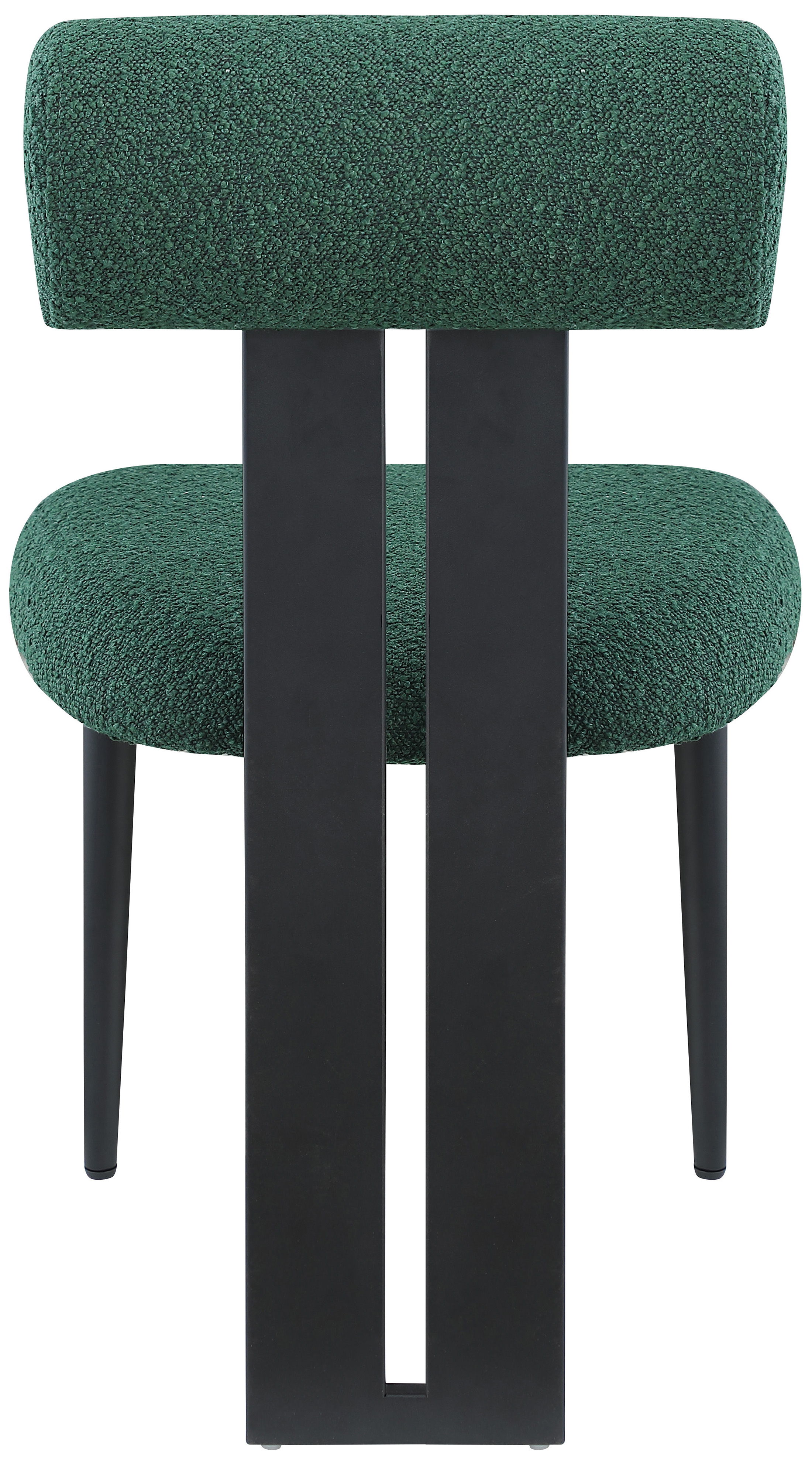 Dario - Boucle Dining Chair With Black Frame (Set of 2) - Green