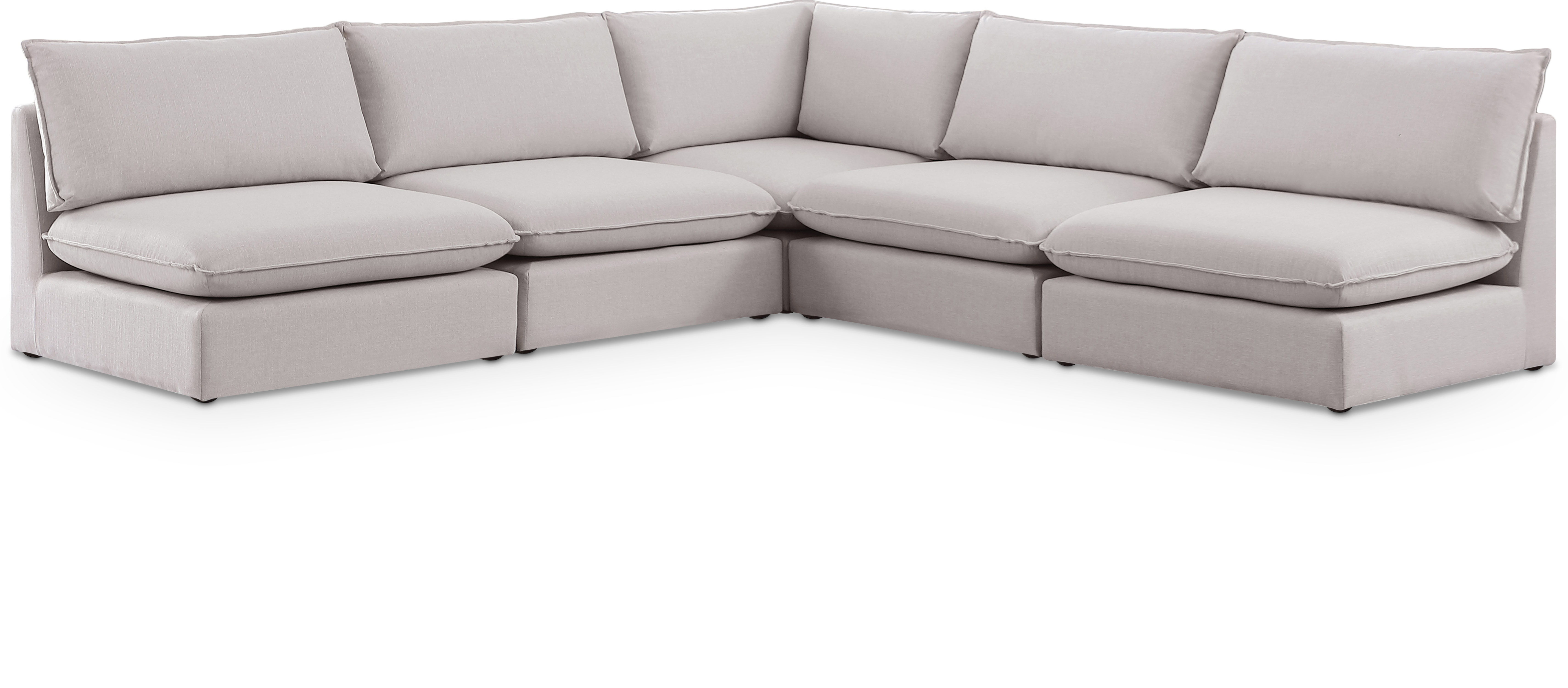 Mackenzie - 5 Piece Modular Corner Armless Sectional - Beige