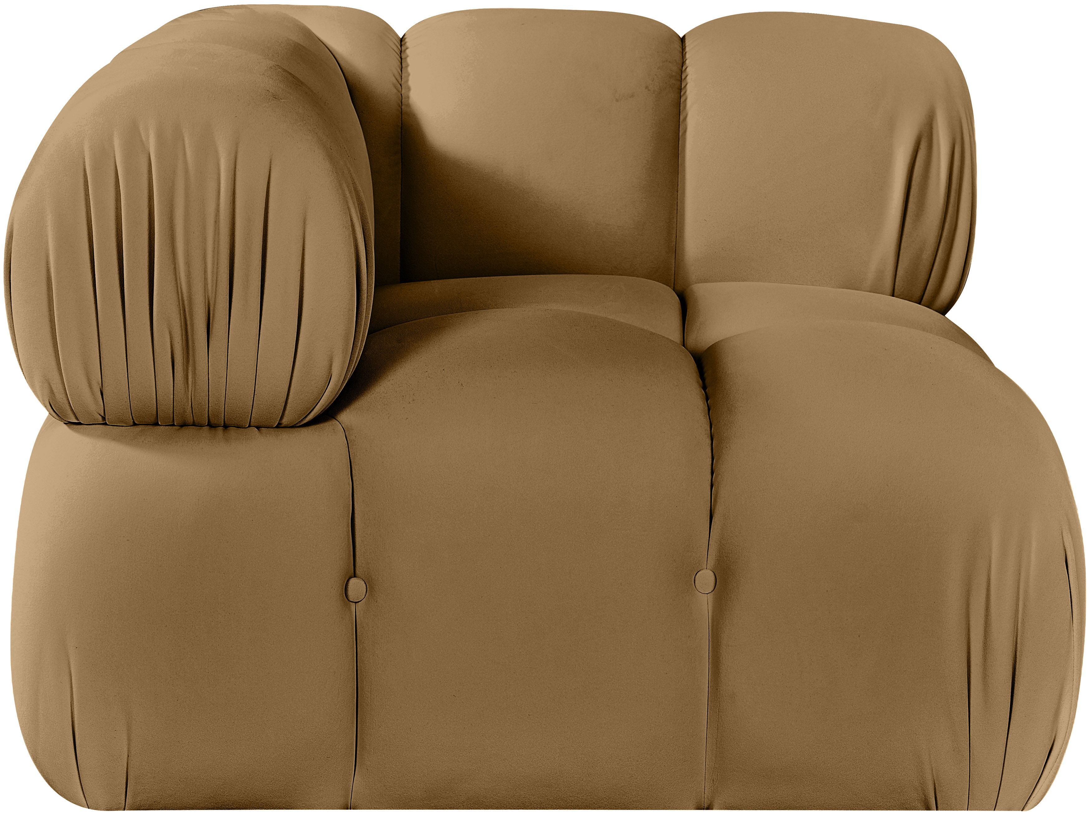 Orin - Velvet Performance Fabric Upholstered Modular Corner Chair - Saddle