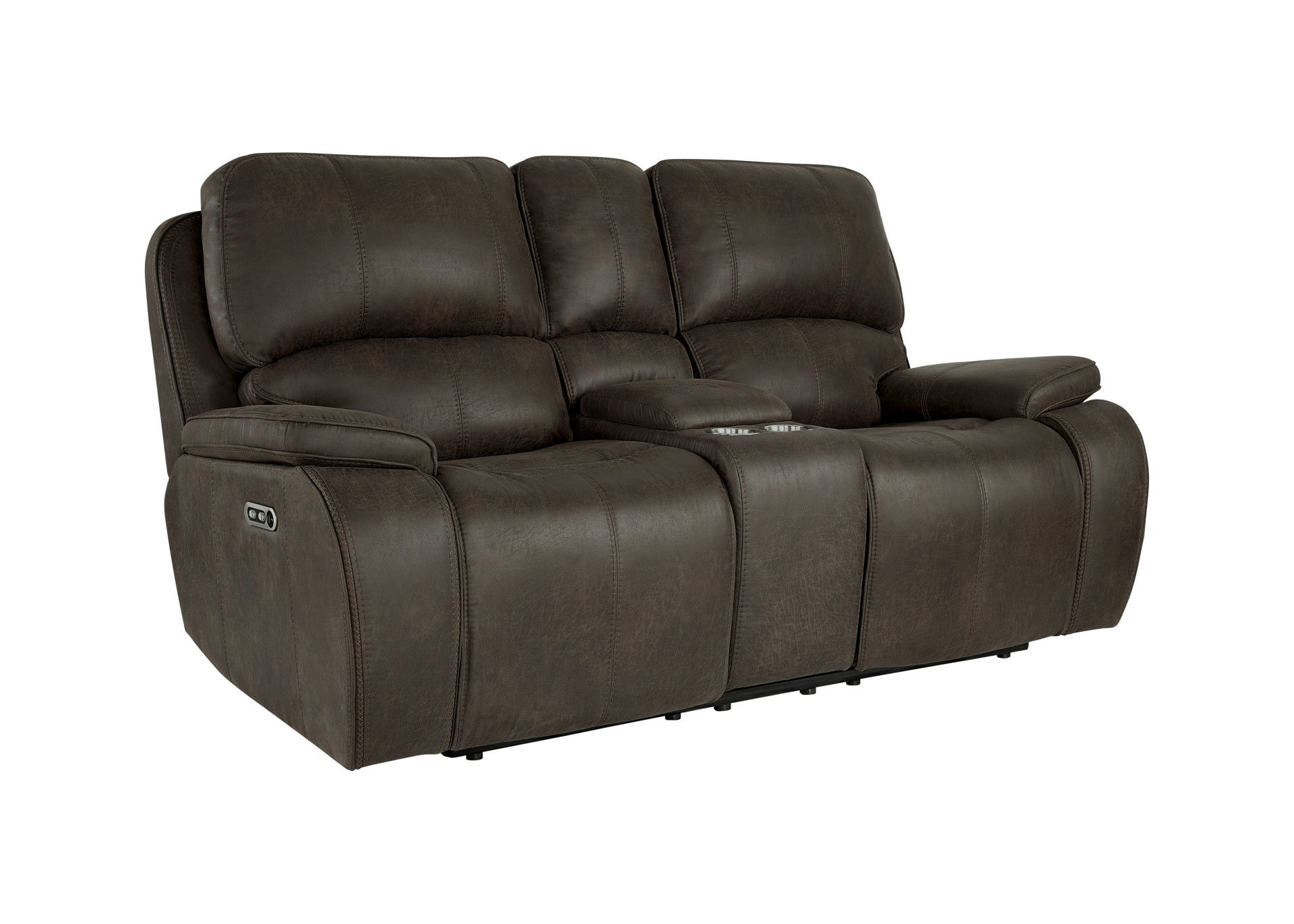 Brookings - Console Loveseat With Power Headrest & Footrest - Brown