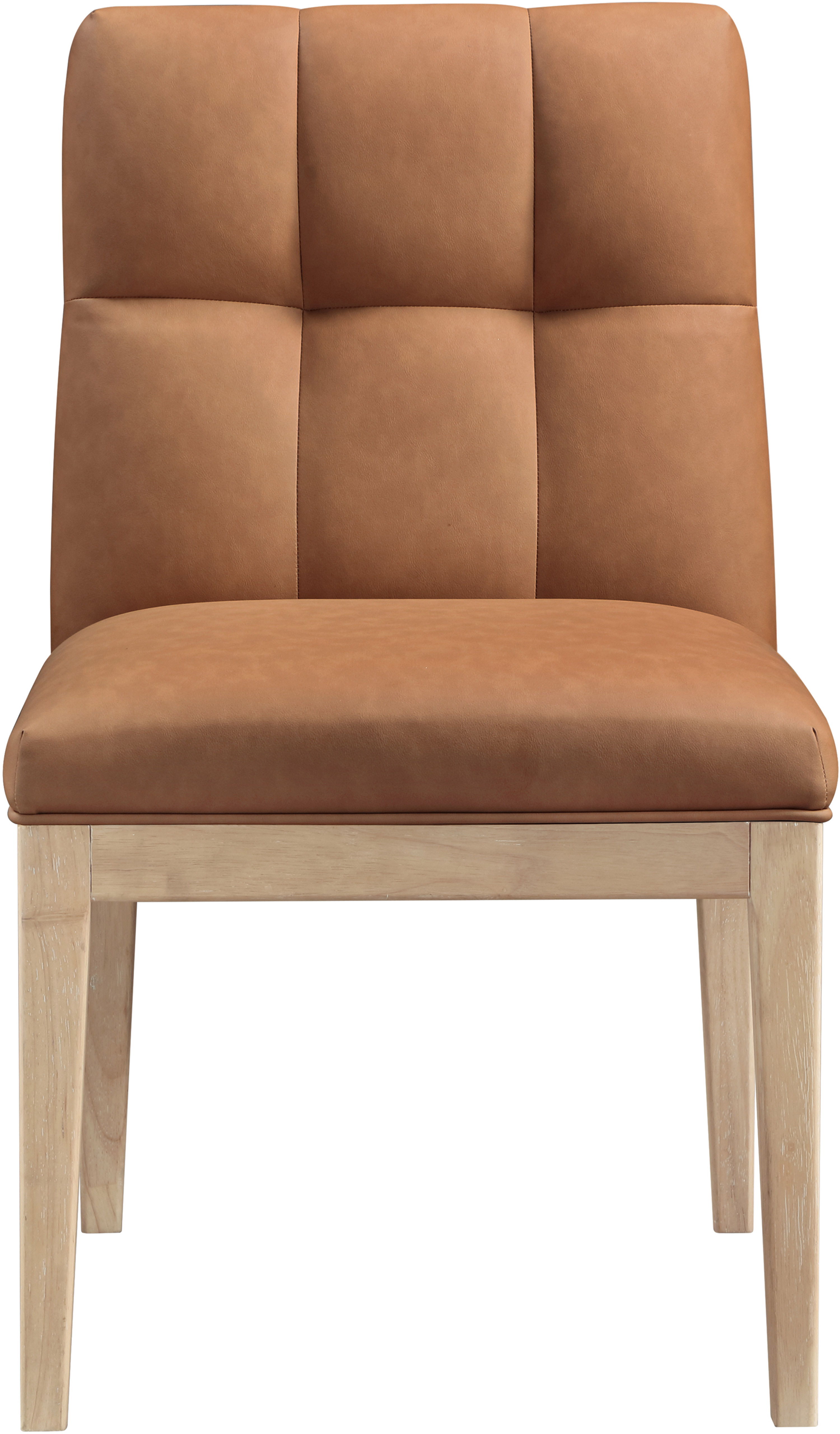 Adrian - Faux Leather Dining Side Chair (Set of 2) - Cognac