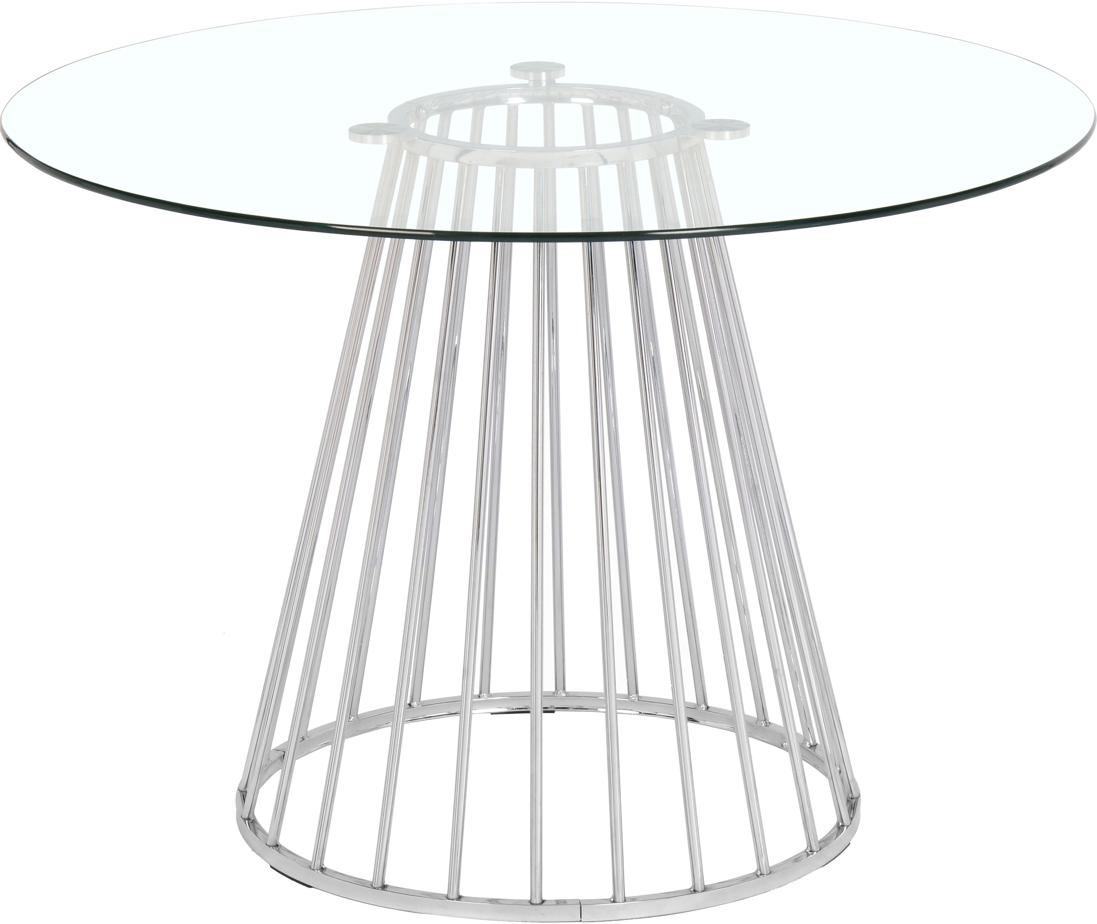Gio - Metal Dining Table - Pearl Silver