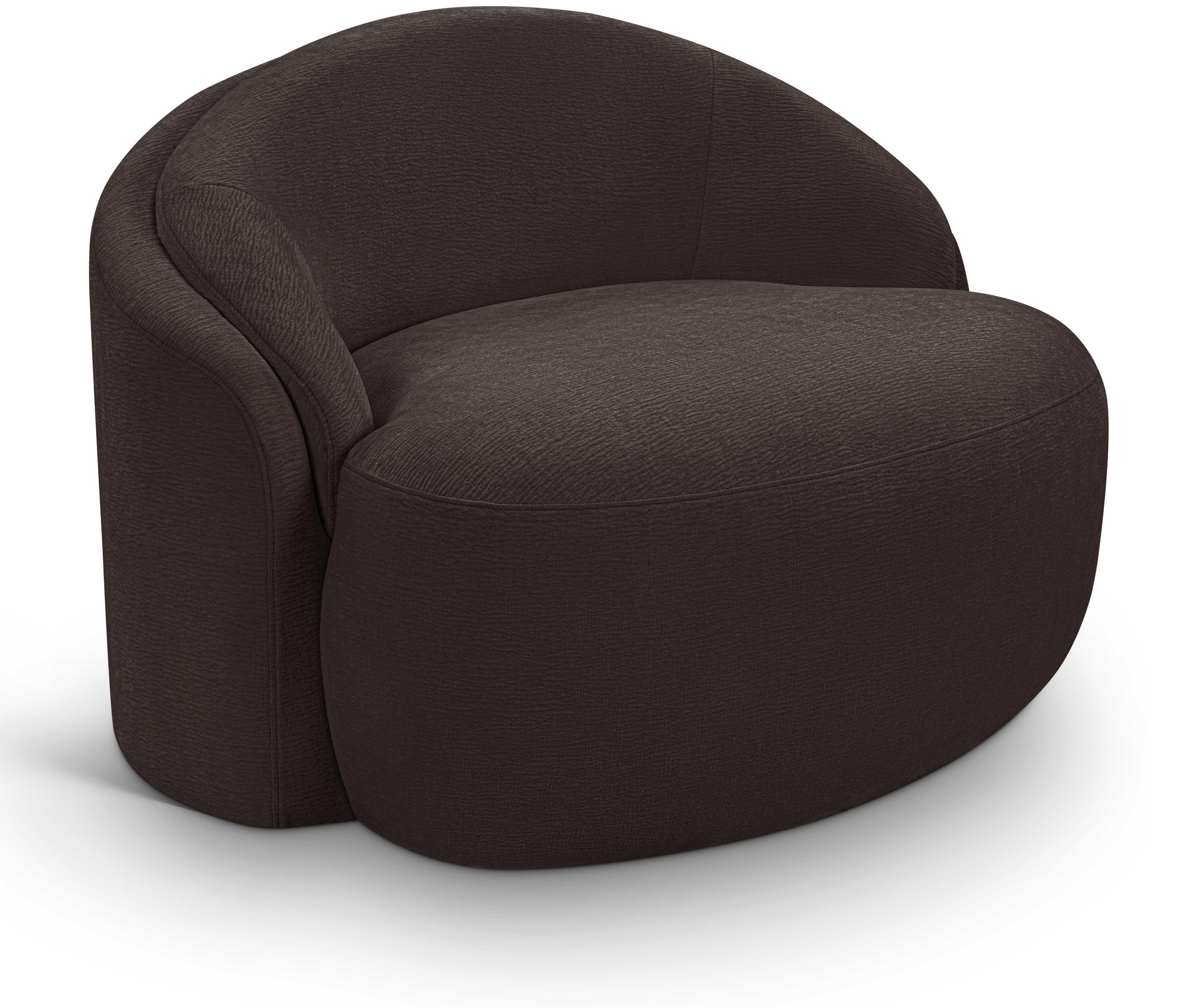 Caspian - Chenille Fabric Upholstered Chair - Brown