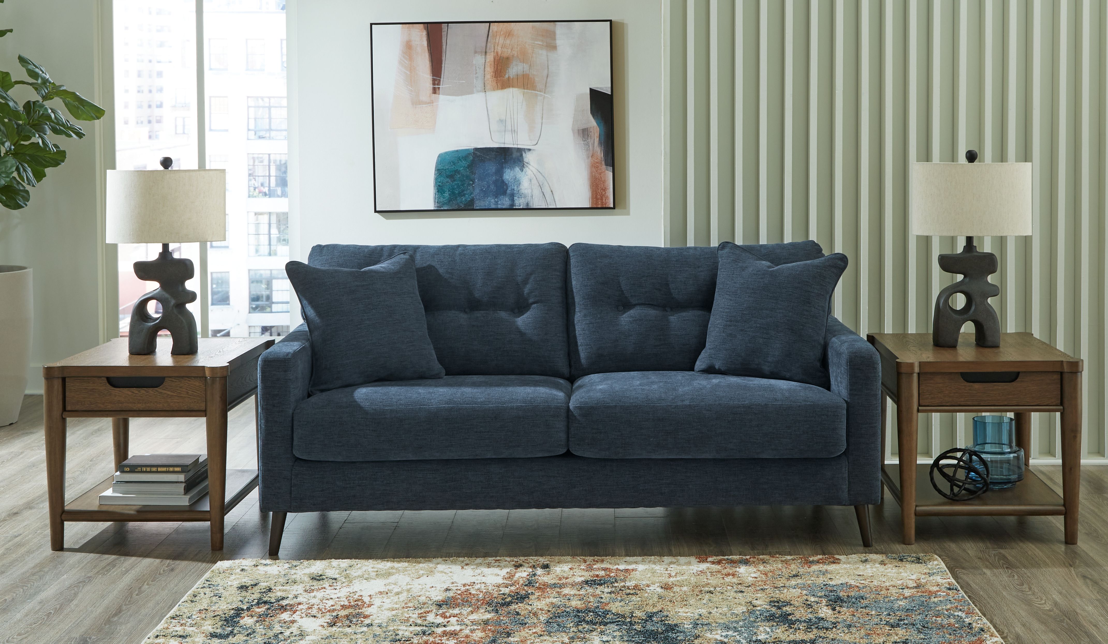Ashley Furniture Bixler - 2 Pc. - Sofa, Loveseat - Navy - Image 7