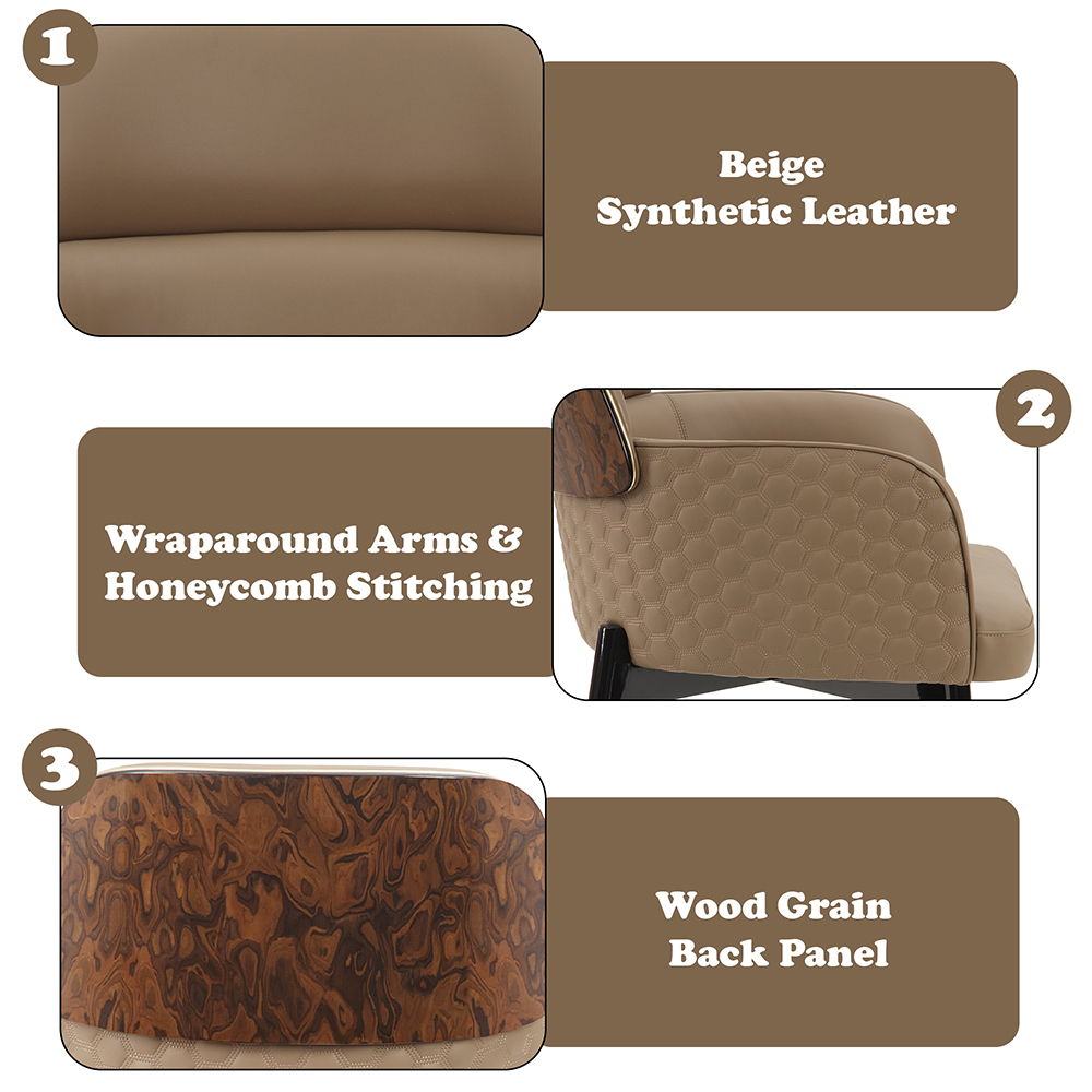 Jamonica - Arm Chair - Brown, light brown, view 6