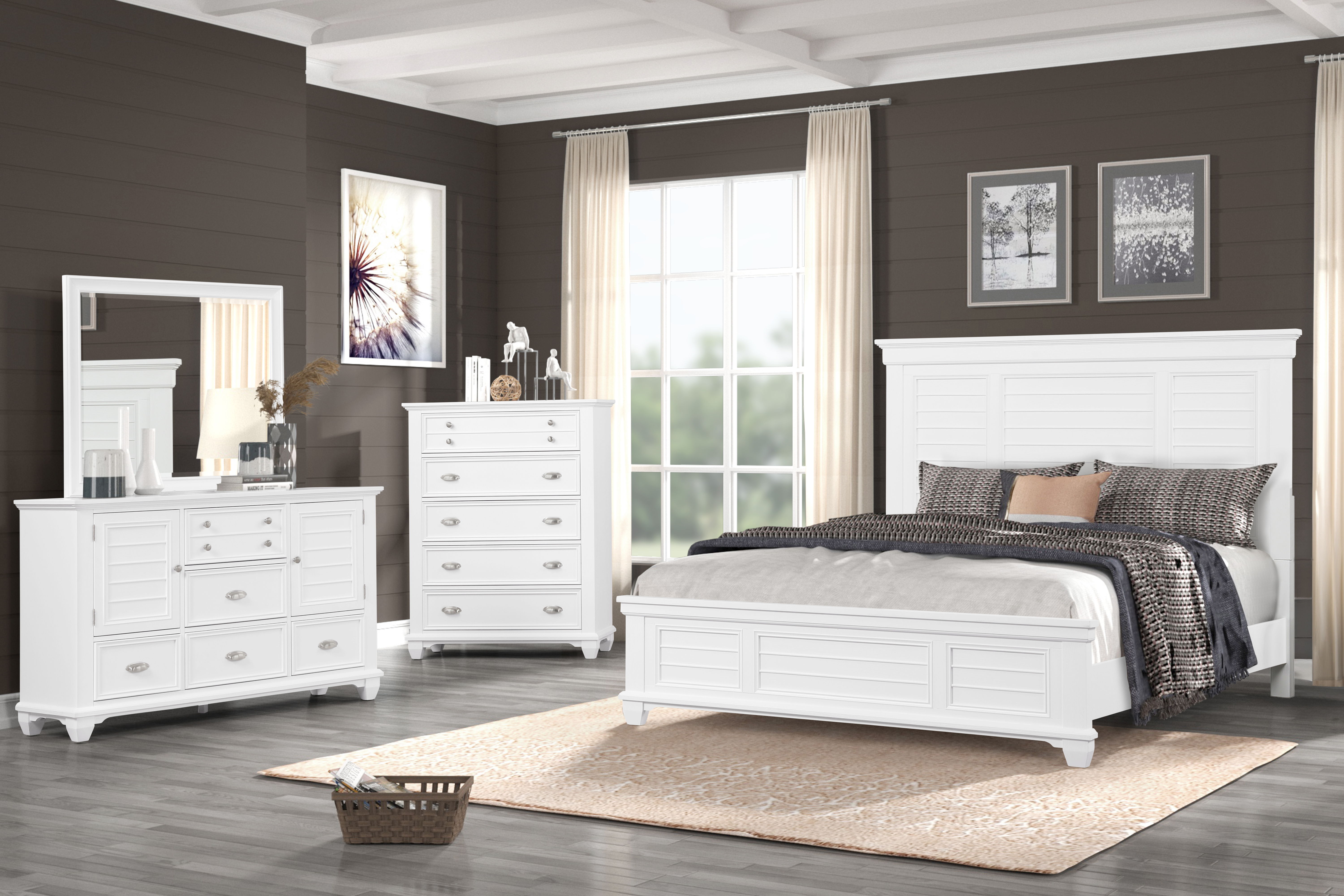 Eastern King · 4 Pc · Bed, Dresser, Mirror, Chest