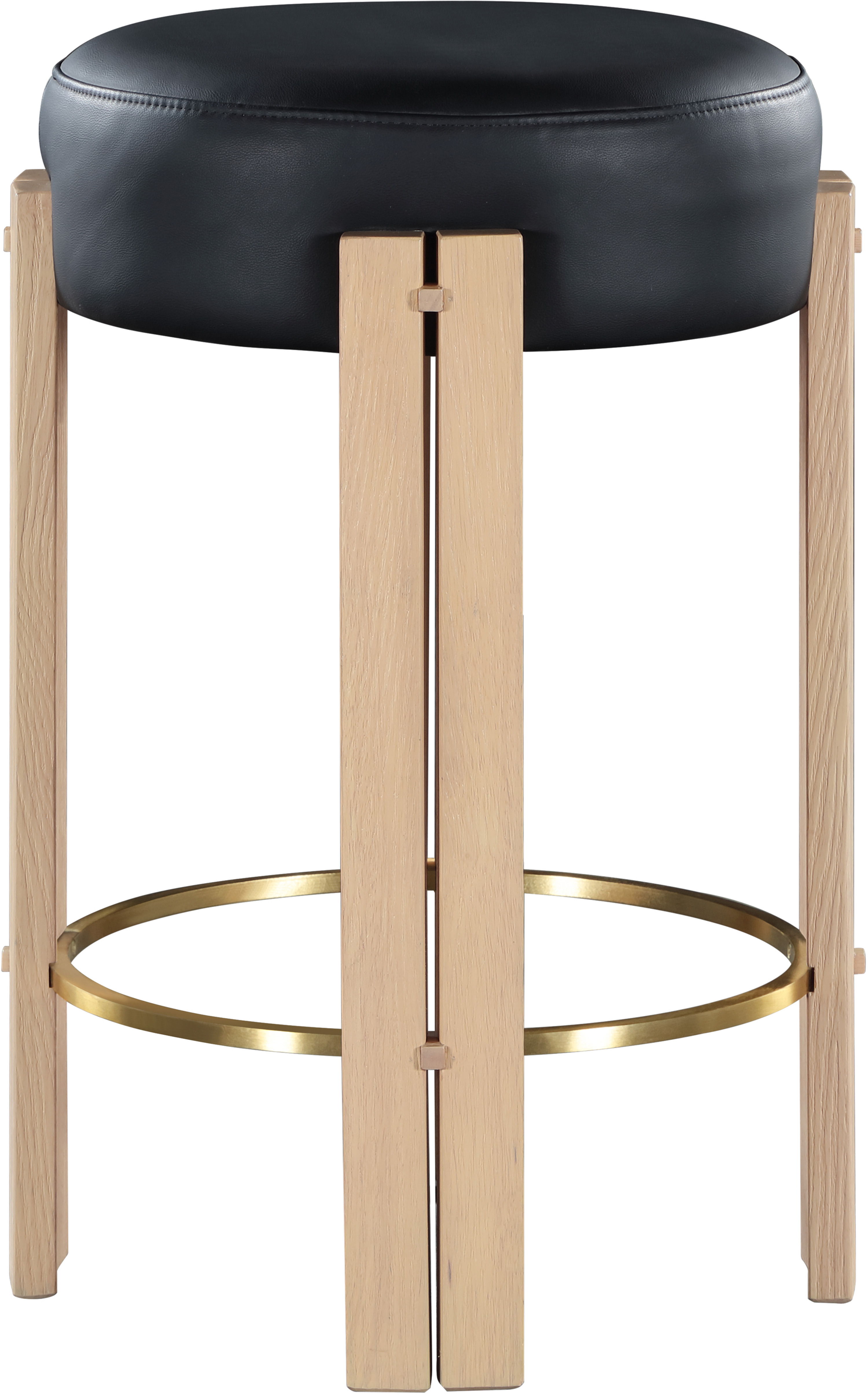 Harrison - Faux Leather Counter Stool - Black