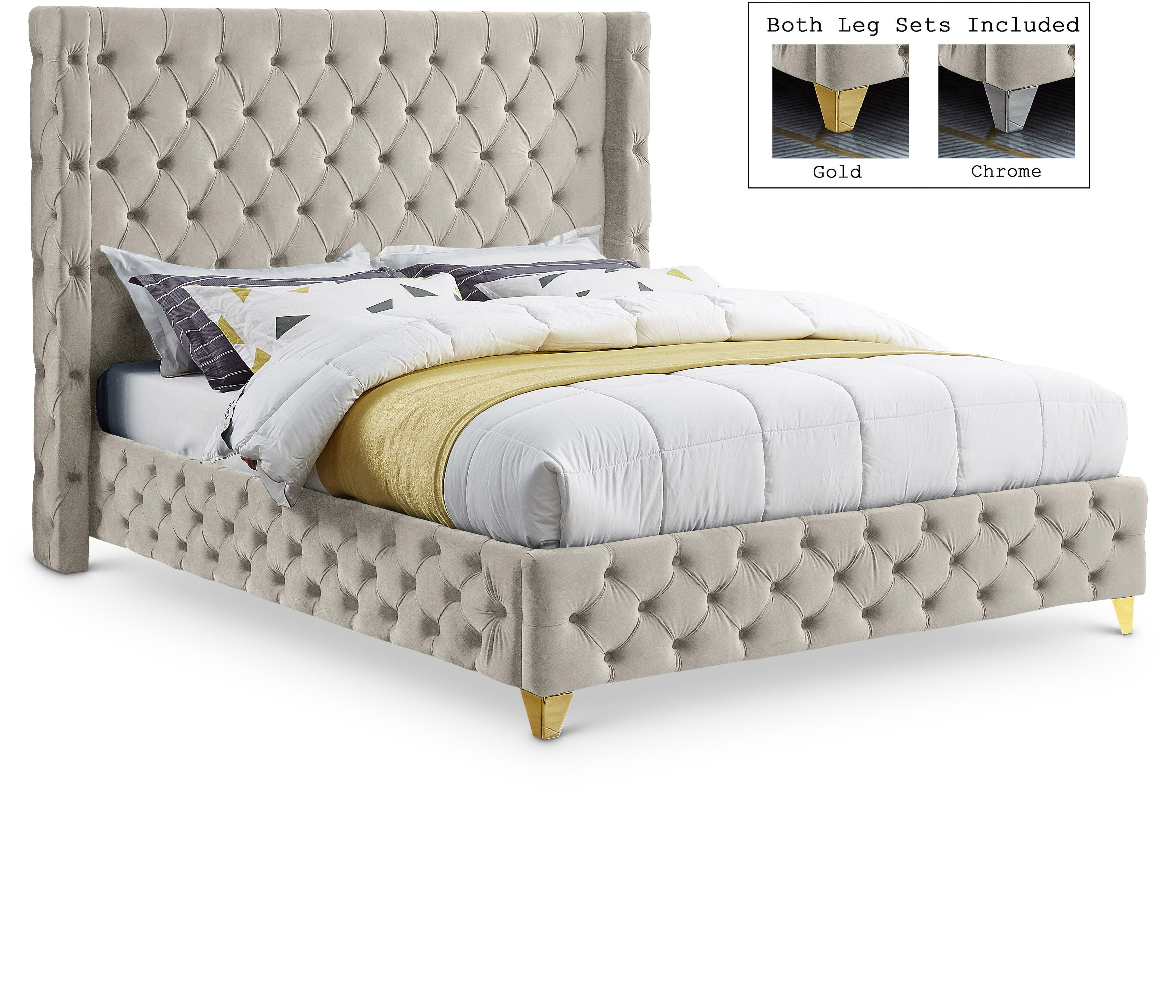 Savan - King Bed - Cream