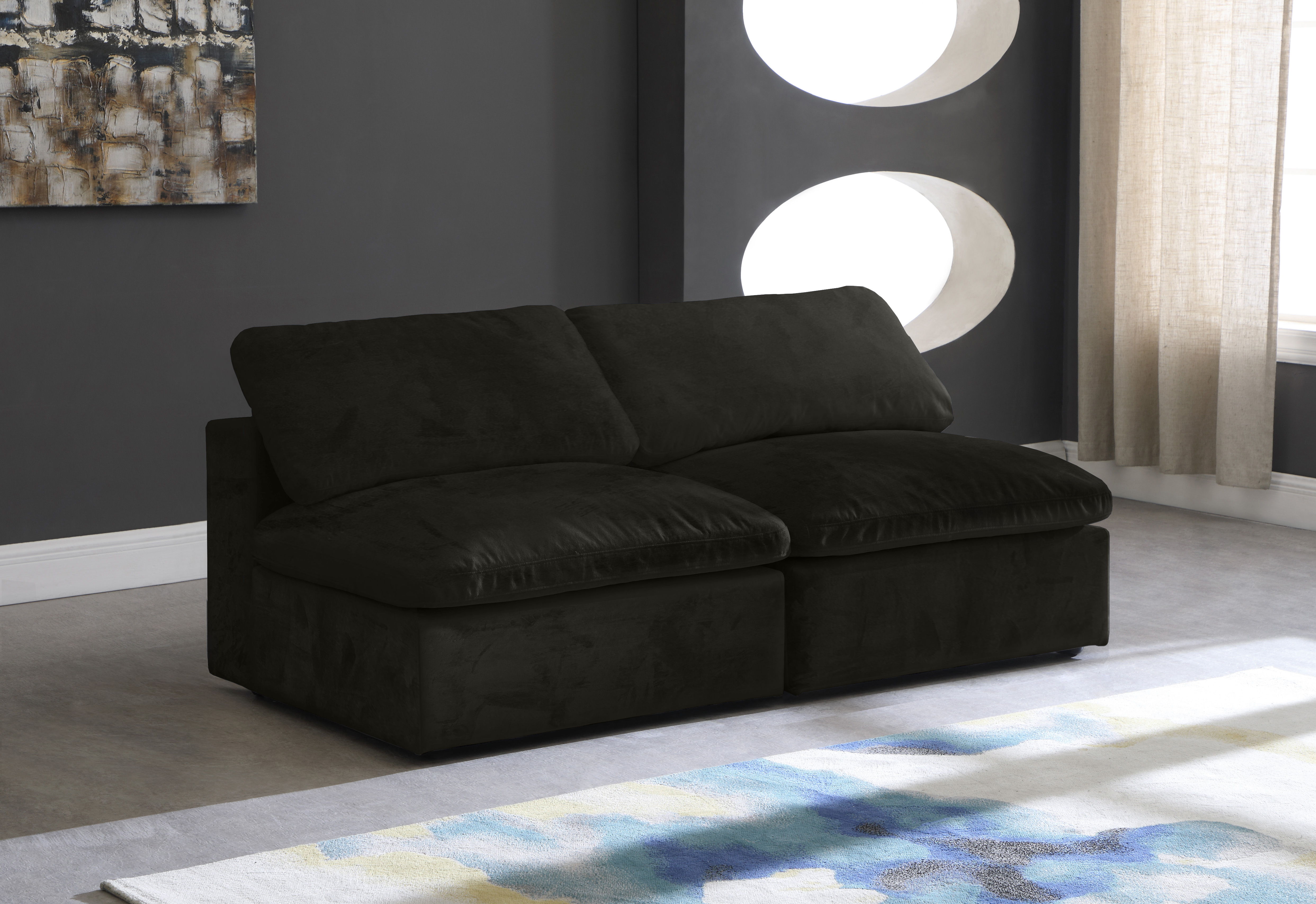 Cozy - 2 Piece Modular Armless Sofa - Black