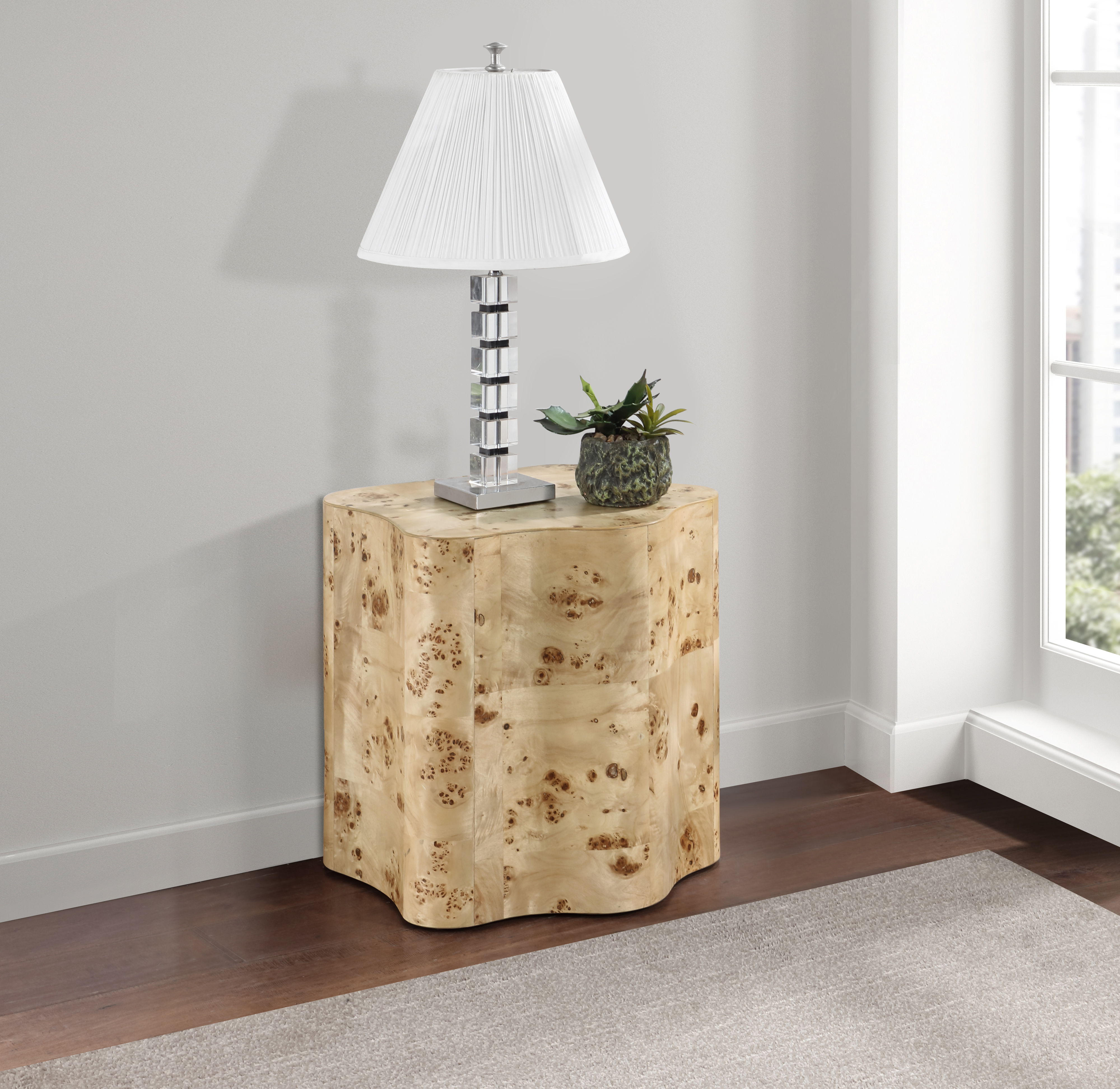 Zaire - Burl Wood End Table - Natural