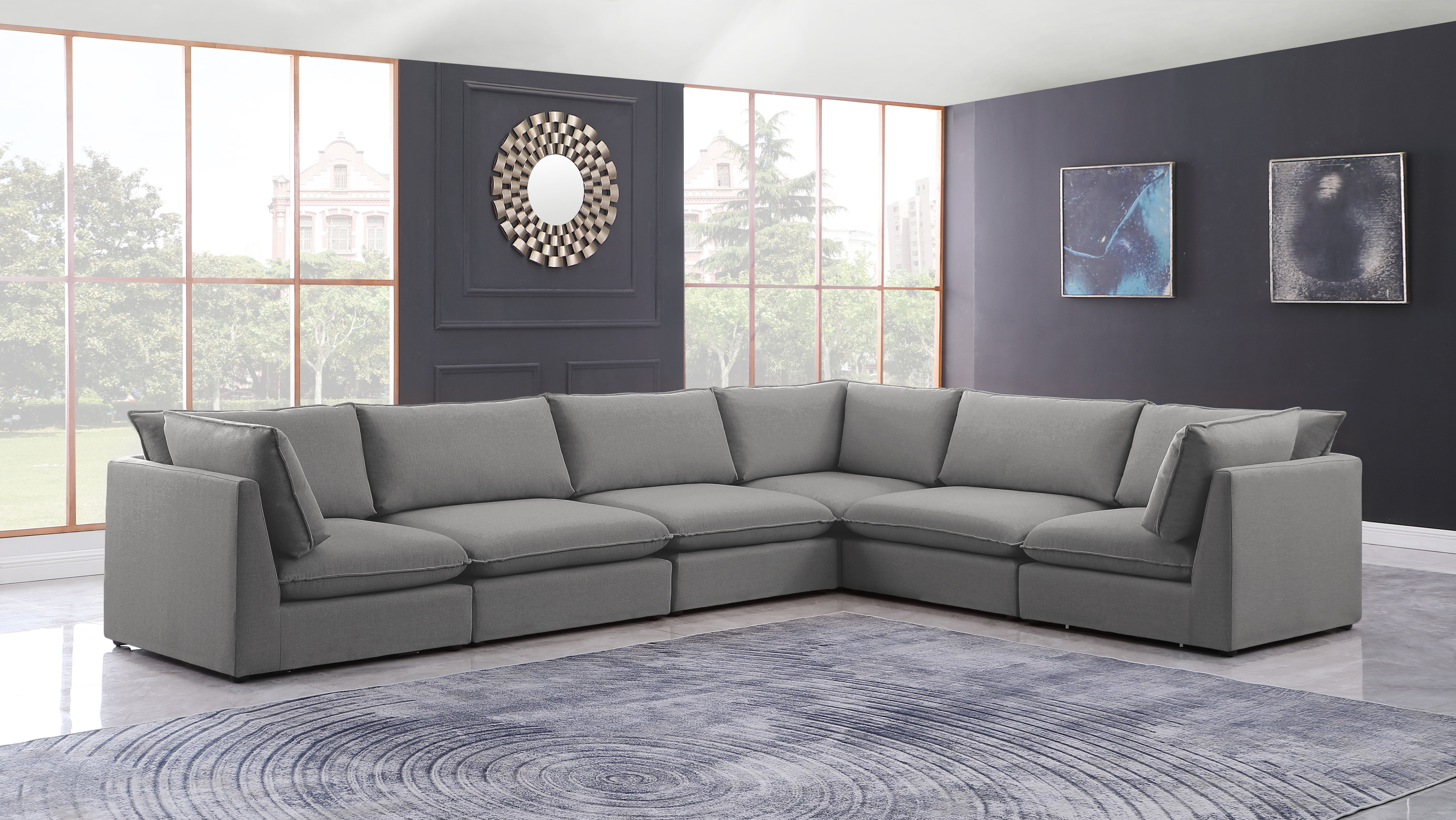 Mackenzie - 6 Piece Modular Corner Sectional - Gray