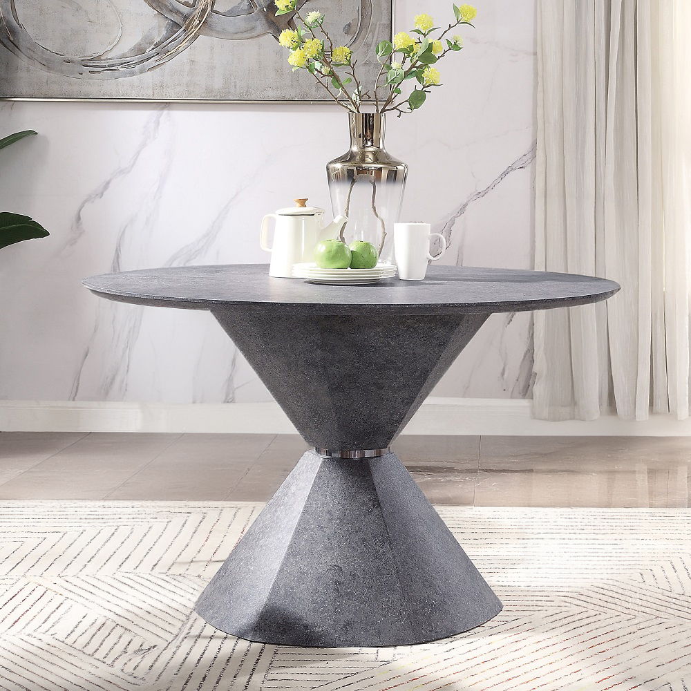 Ansonia - Dining Table - Faux Concrete, dark gray