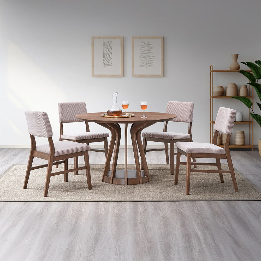 Seda - Round Dining Table - Walnut, light brown, view 7