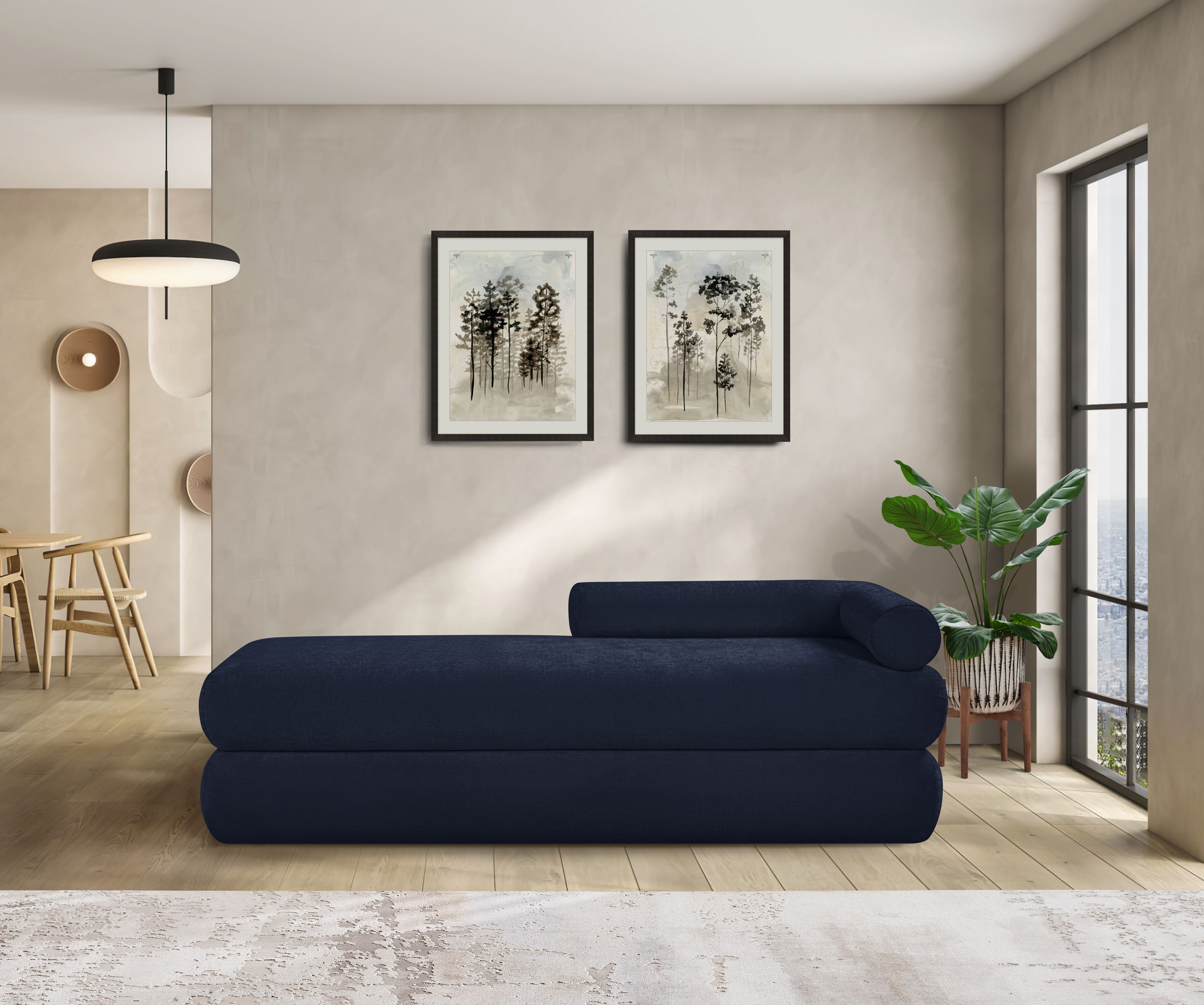 Kennedy - Chenille Bench - Navy