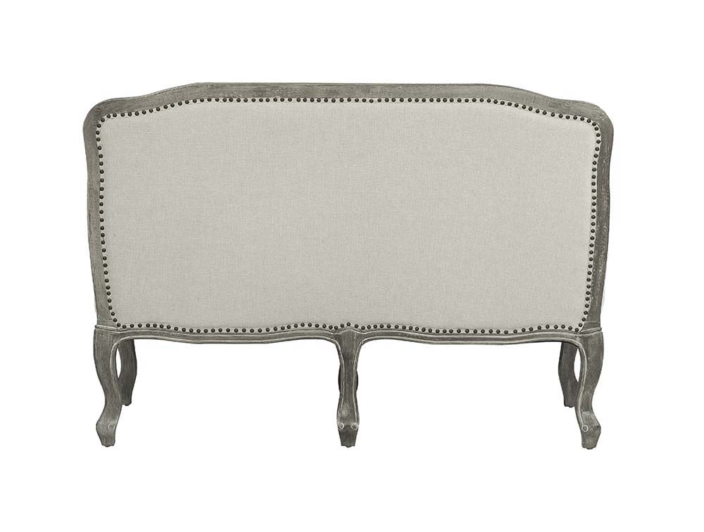 Tania - Loveseat With 2 Pillows - Cream Linen & Gray, beige, view 2